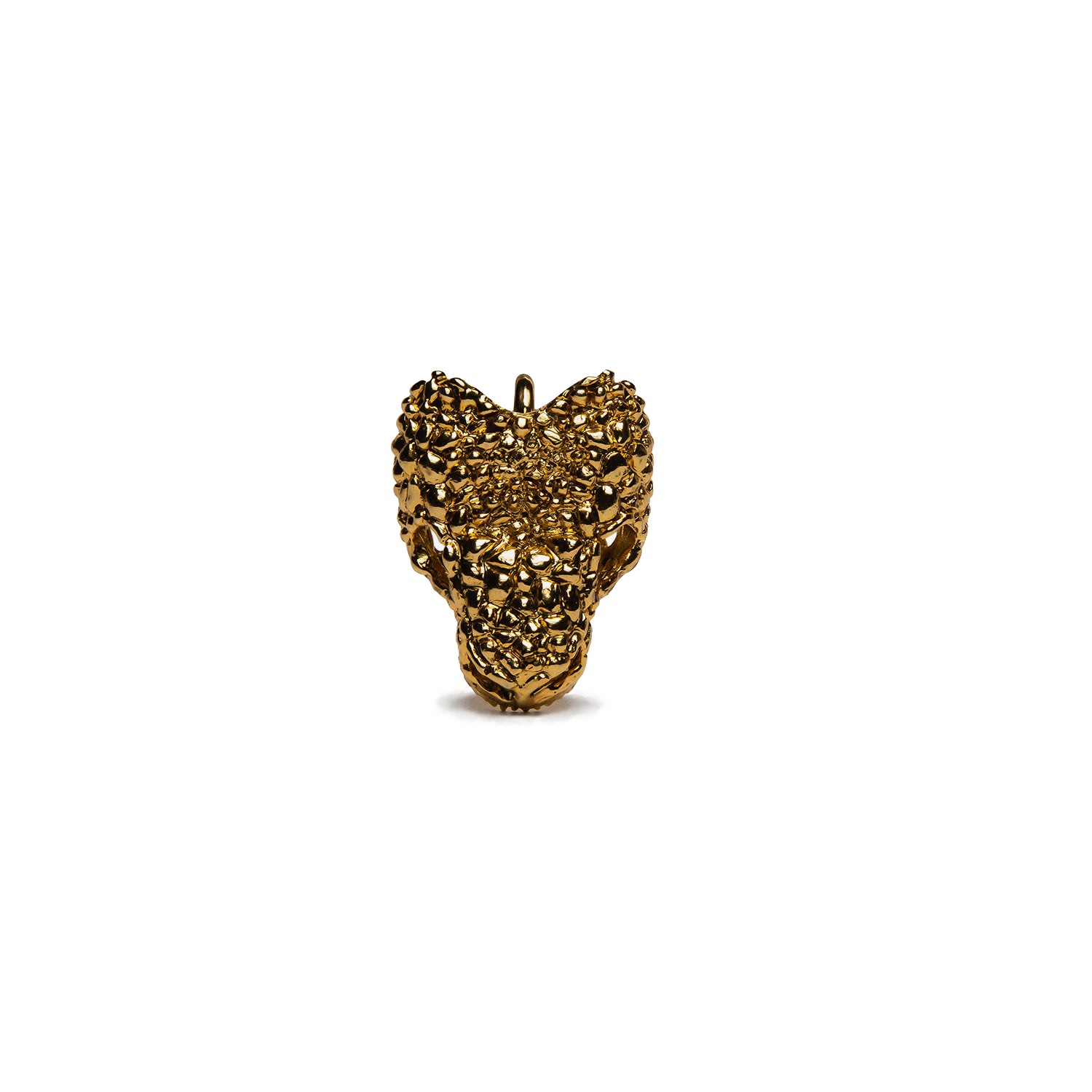 Lovard Women's Medium Studded Gila Skull Clip-on Charm- Gold In Gold