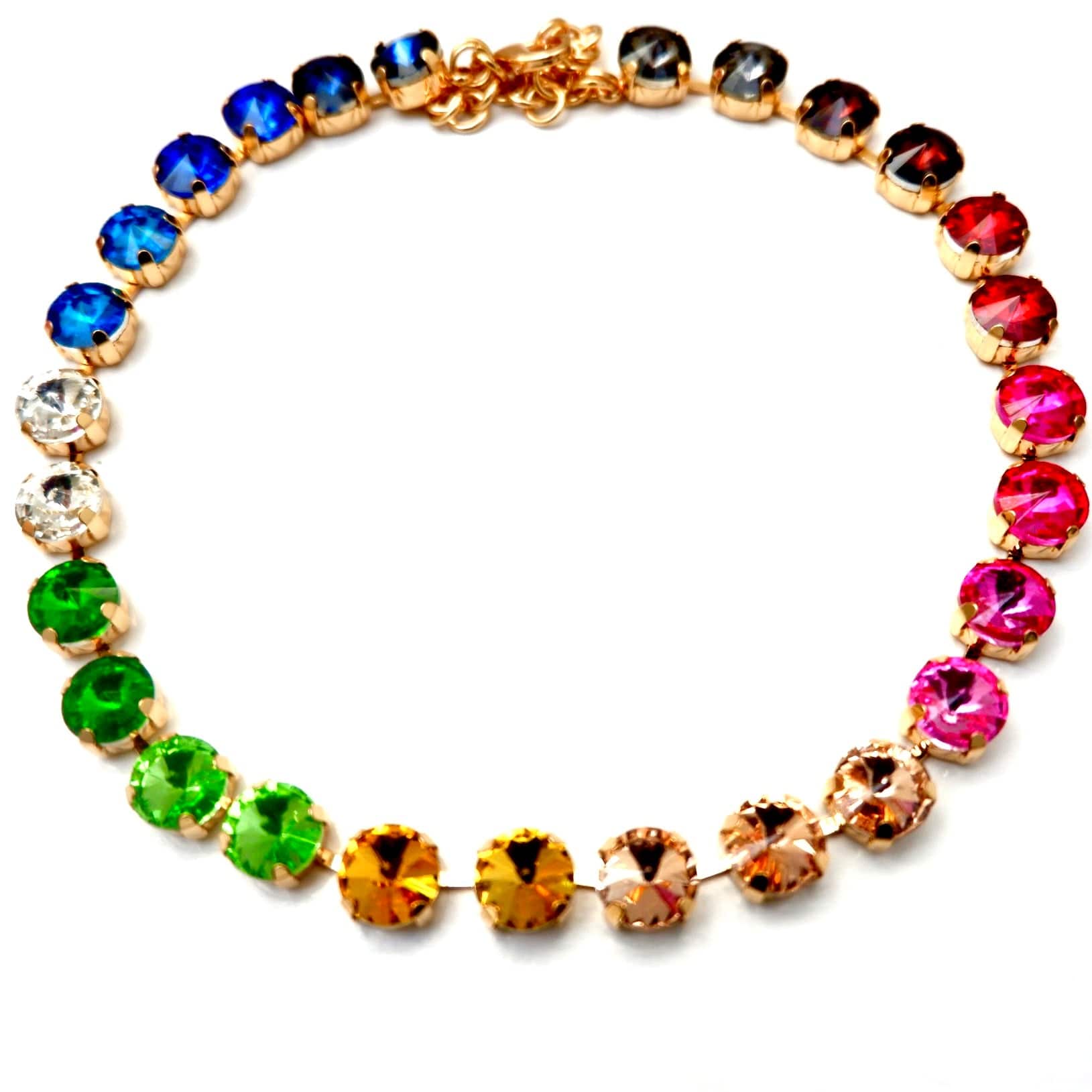 Chunky Rainbow Crystal Choker Necklace | PERSIA DONÀ JEWELRY