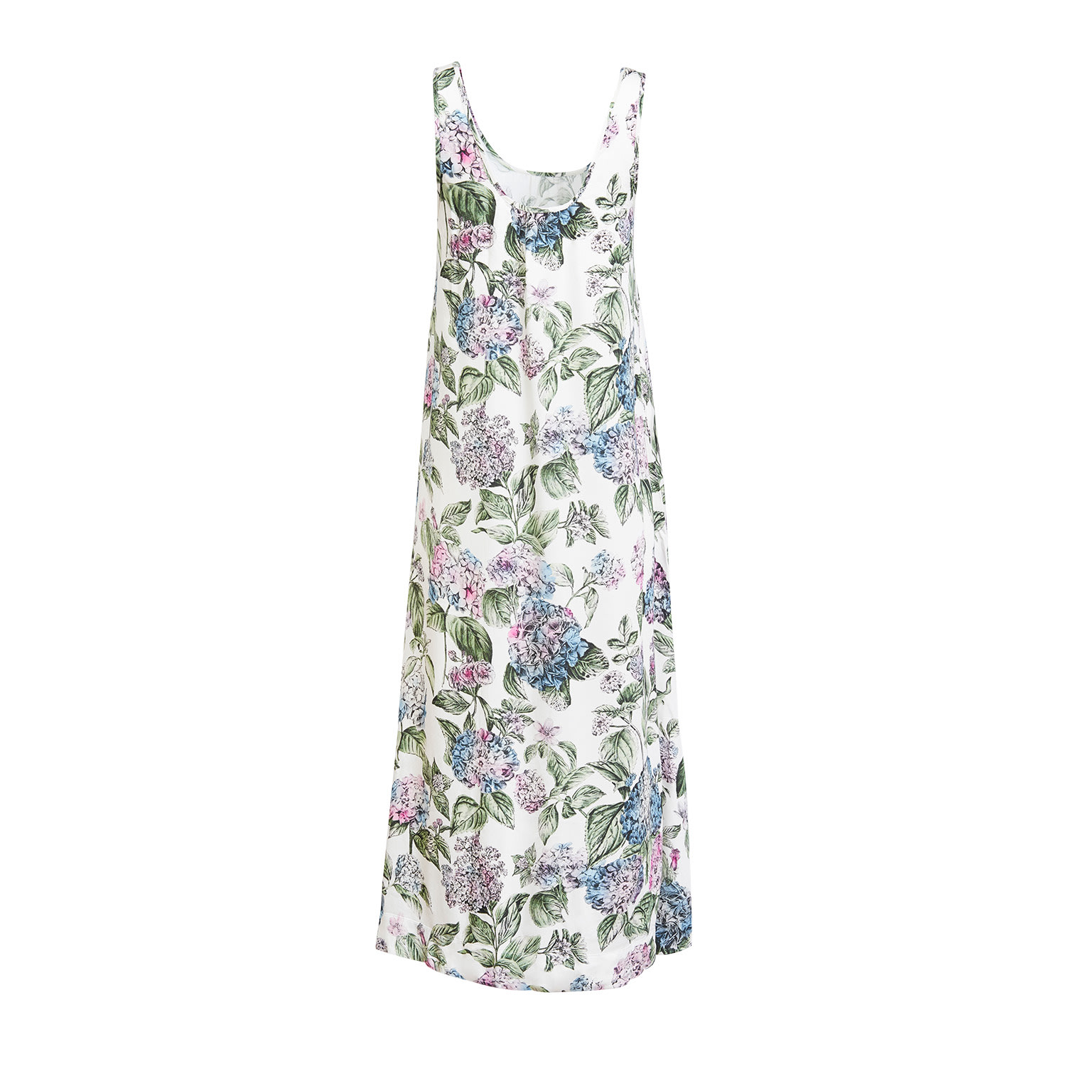 Fable England Women's Neutrals / Pink / Purple Hydrangea Ivory Midi Nightie In Pink/purple