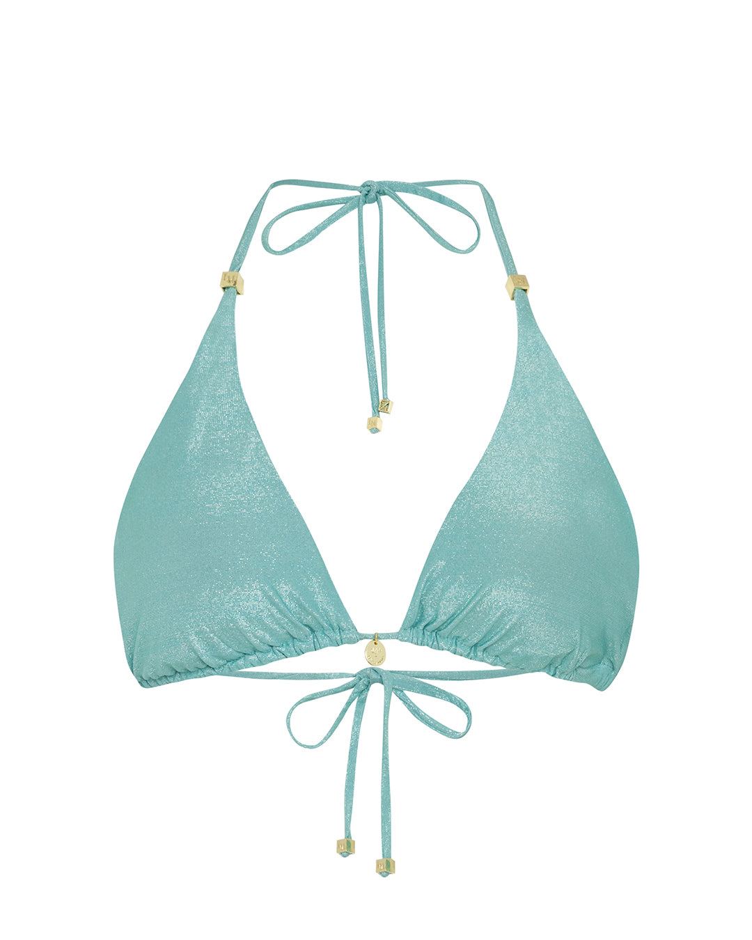 Leyla Maya Women's Green Millie Bikini Top - Aqua Mist In Blue