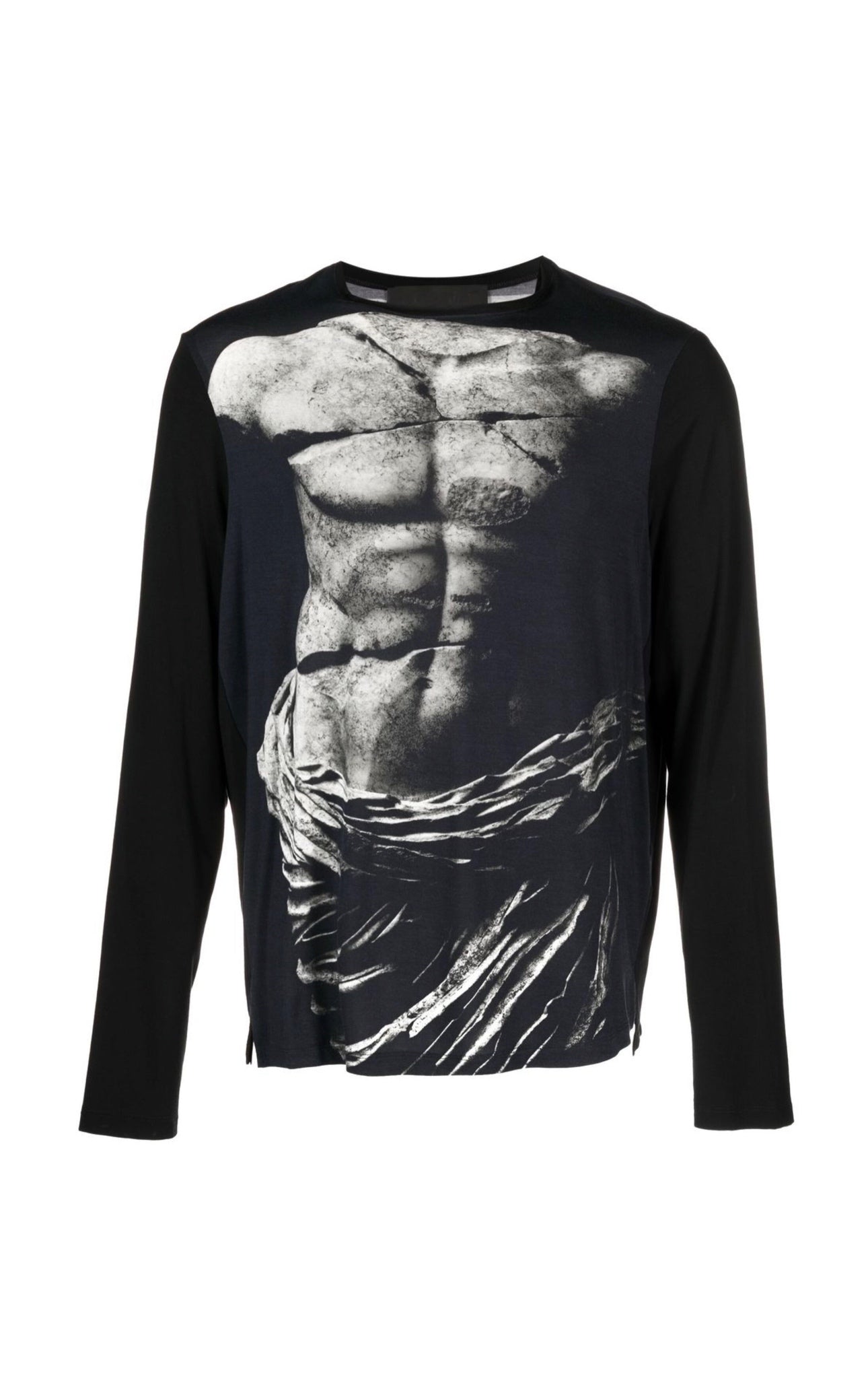 Tessitura Men's Black Ancient Print Micromodal Casual Blouse In Black