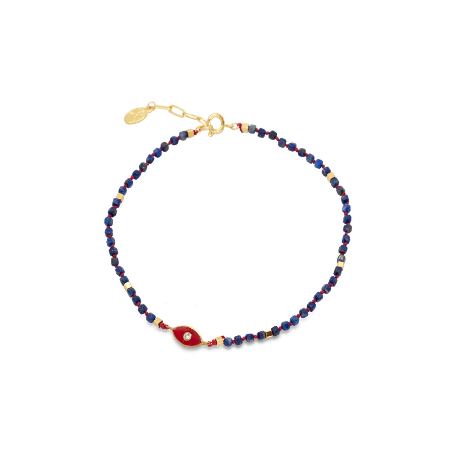 Atelier Petites Pierres Women's Gold Luigi - Evil Eye Anklet