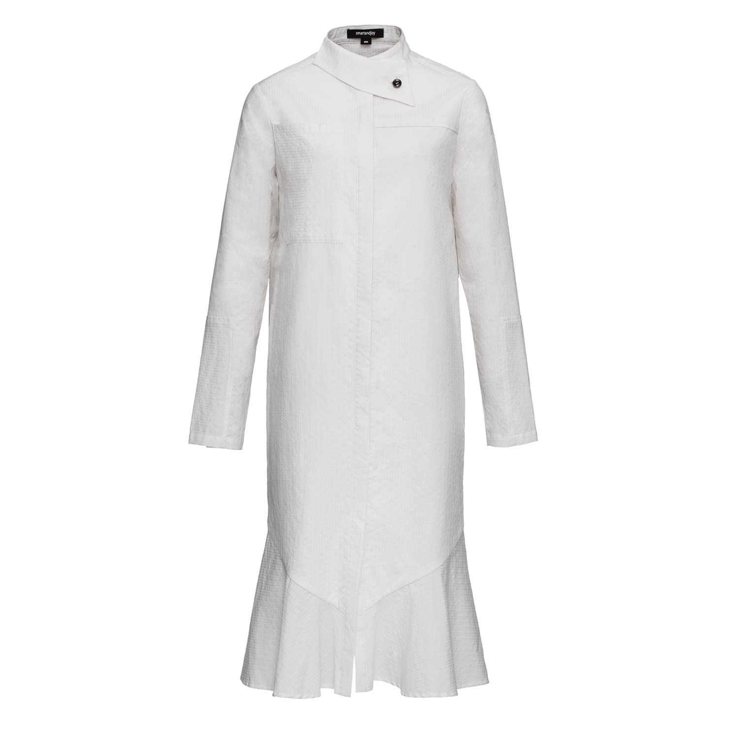 Smart And Joy Women's White Structured Shirt Dress In White