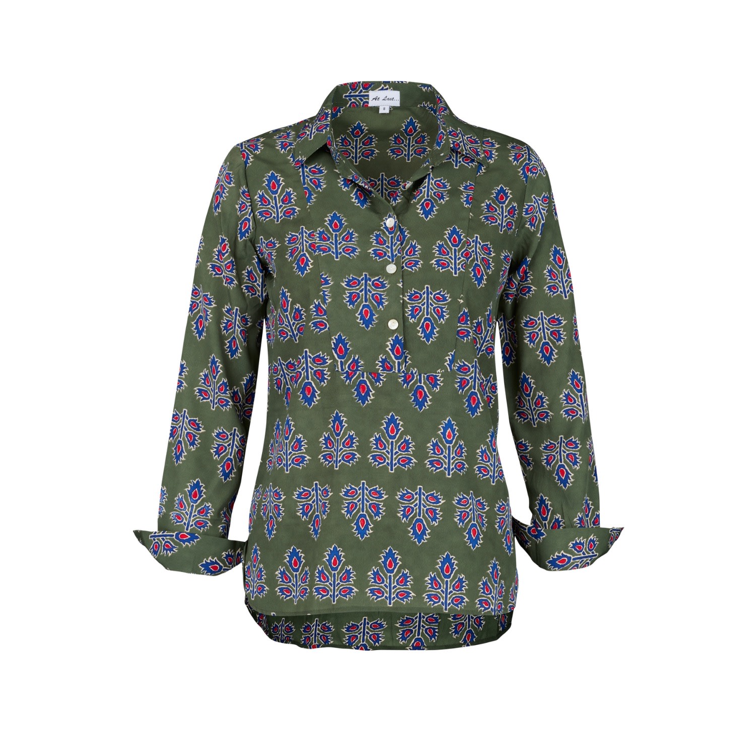 At Last... Women's Soho Shirt In Olive Green Thistle In Green