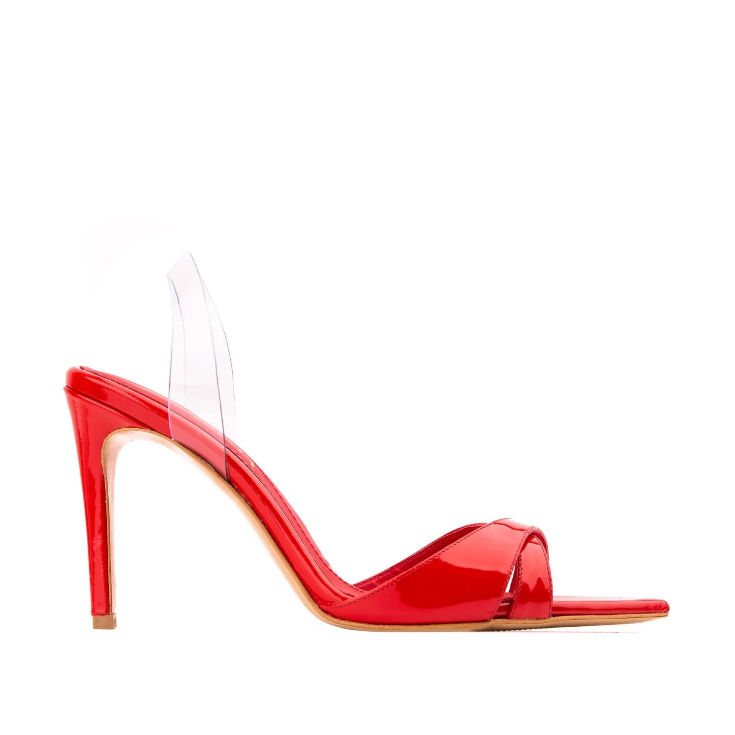 Ginissima Thea Bloody Red Patent Leather Sandals In Red