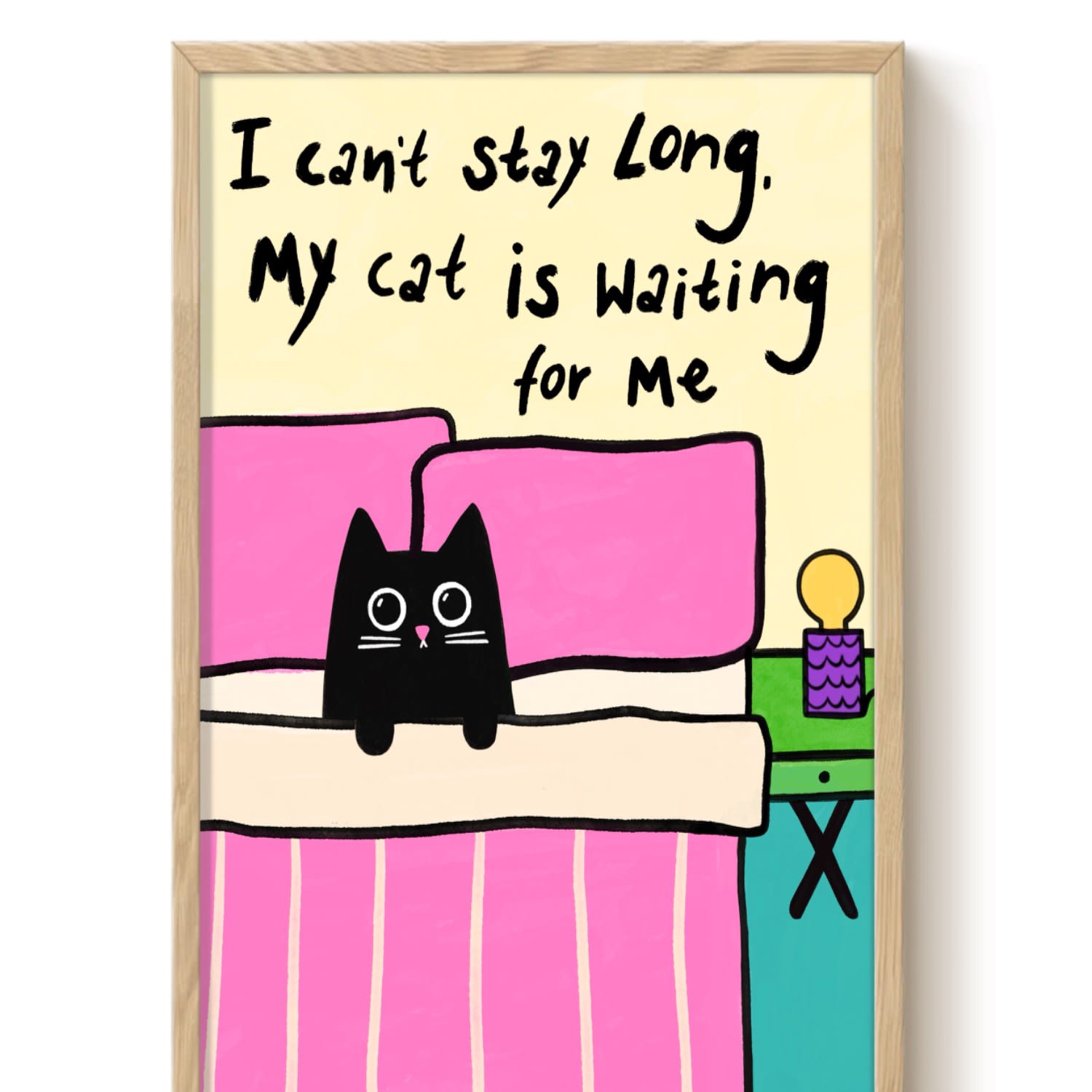 The Paper Tail Waiting Cat - Art Print - Medium
