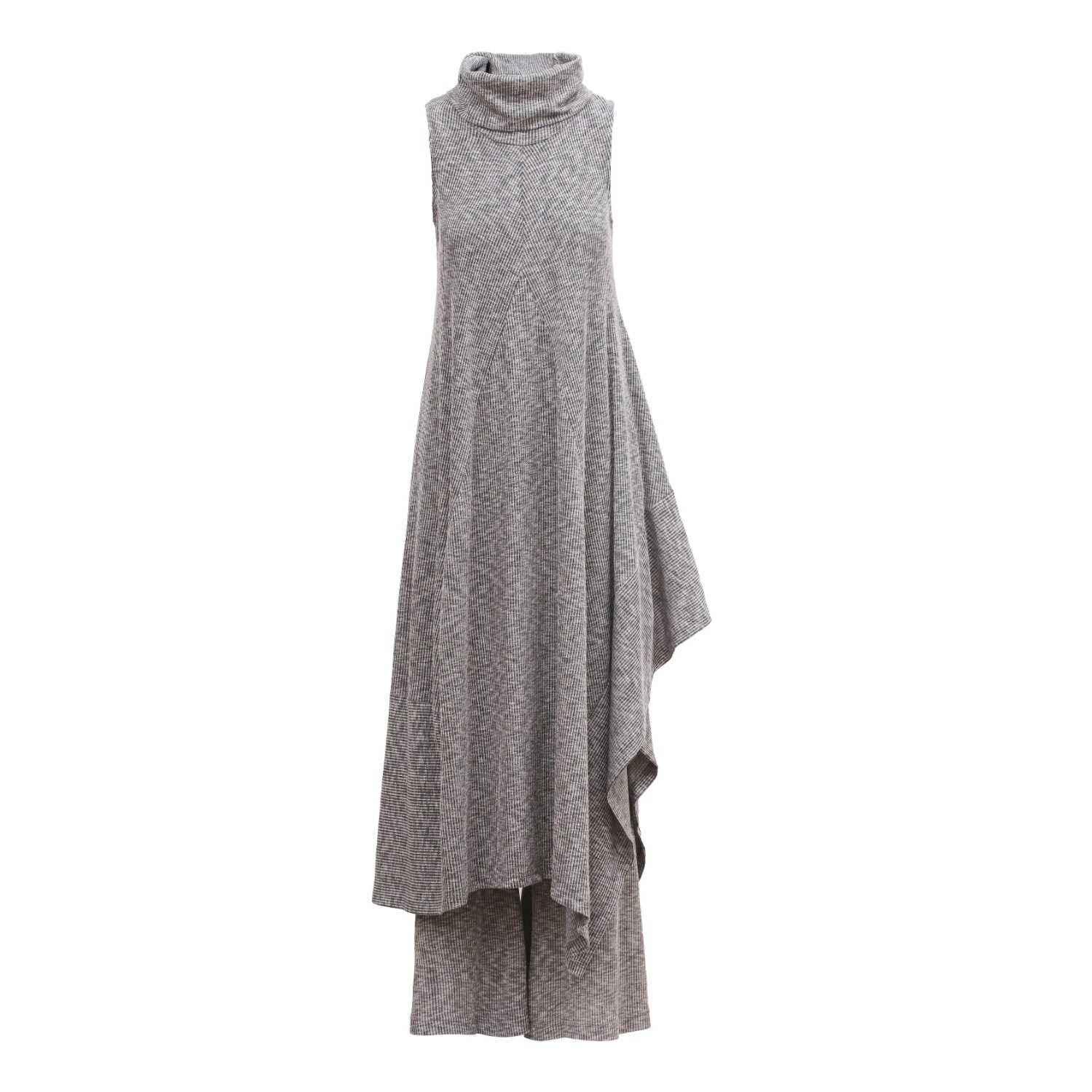 Julia Allert Two-piece Set Knit Dress And Pants Grey Melange In Gray