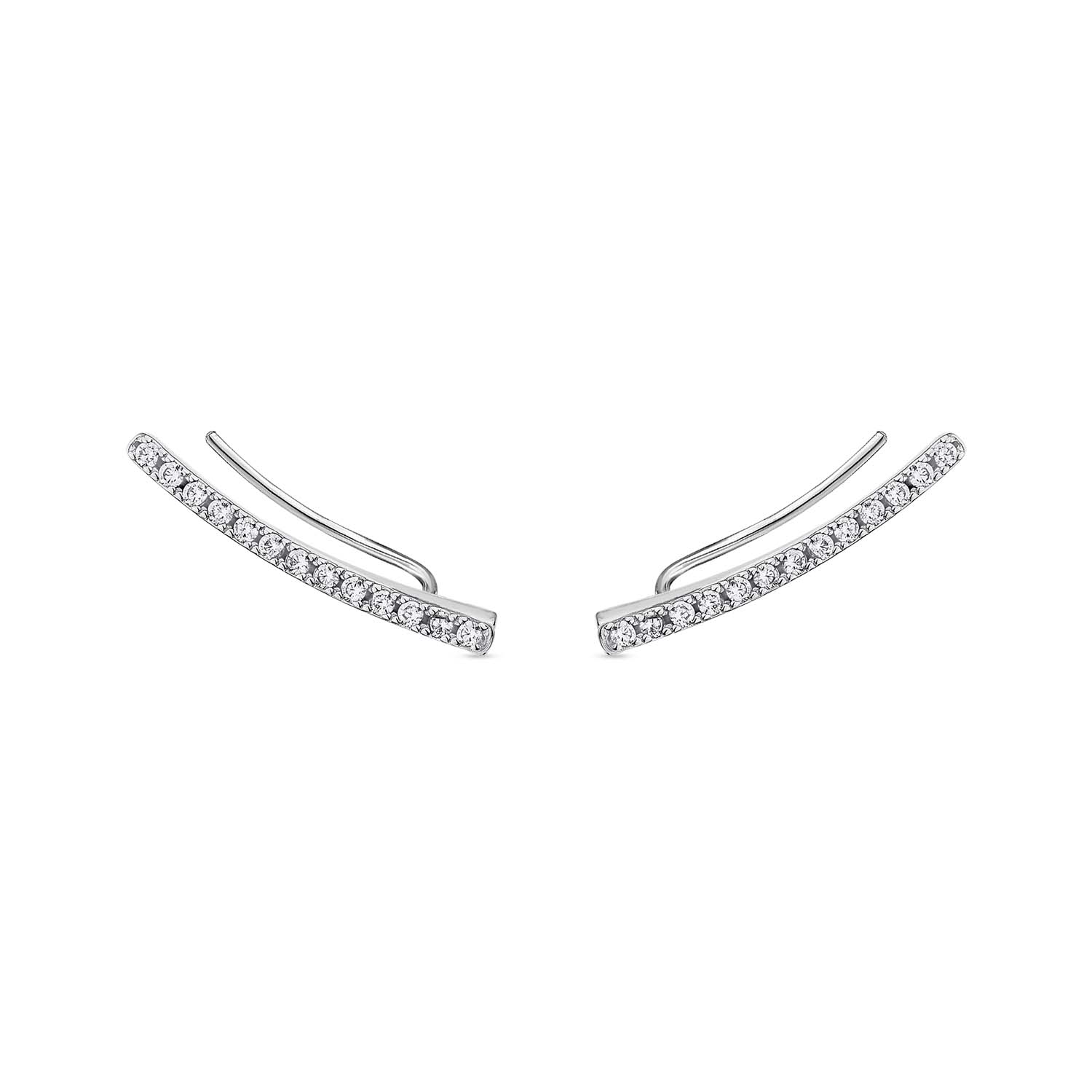 Sally Skoufis Men's Silver / White Behave Ear Climber Man Made Cz Diamond Stimulant In Sterling Silver In Multi