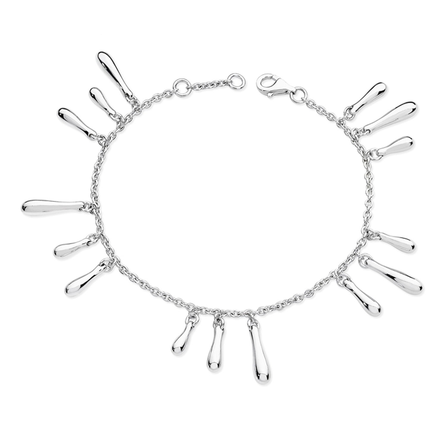 Women’s Silver Drop Cluster Bracelet Lucy Quartermaine