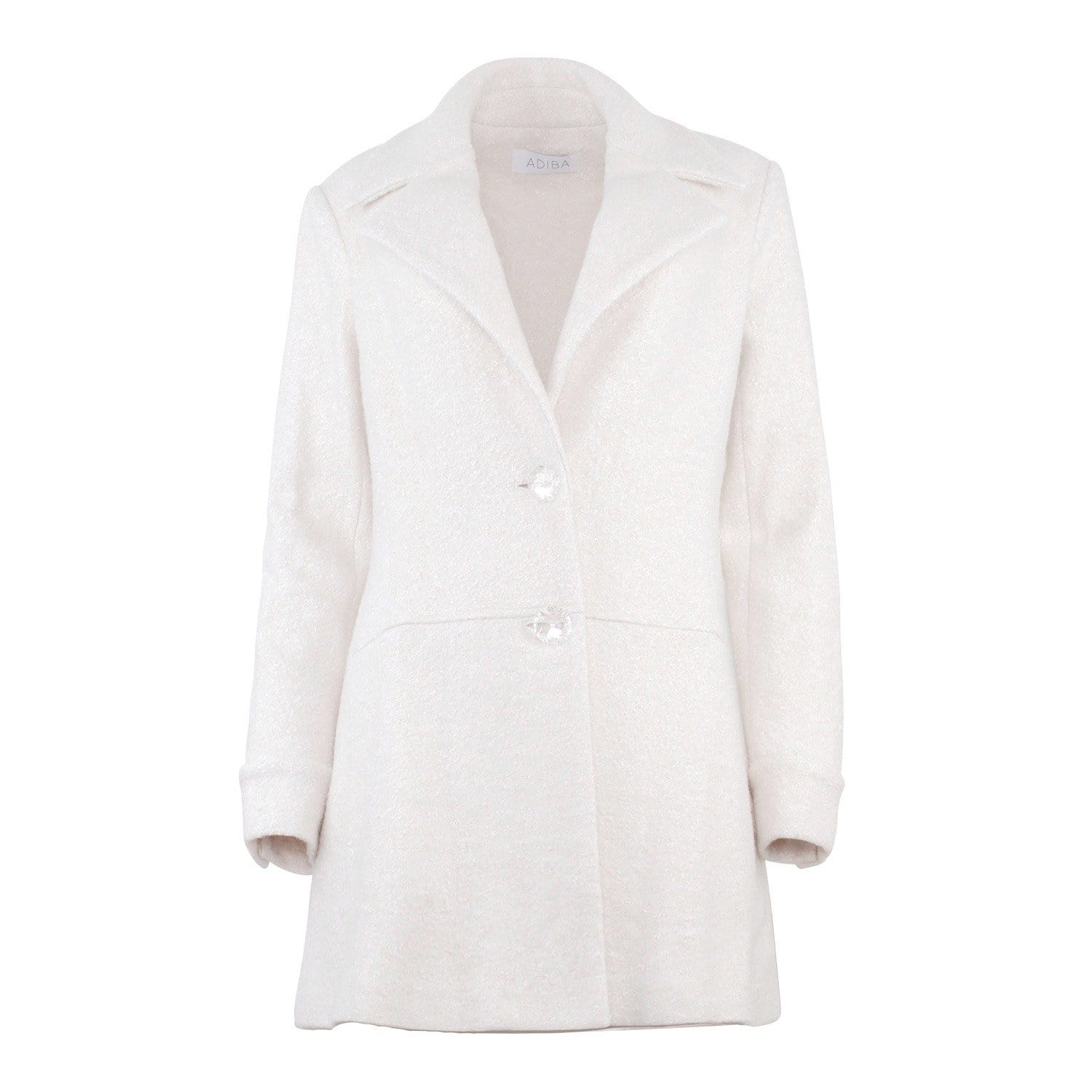 Adiba Women's Off White & Pink Tweed Mini Dress Coat In White