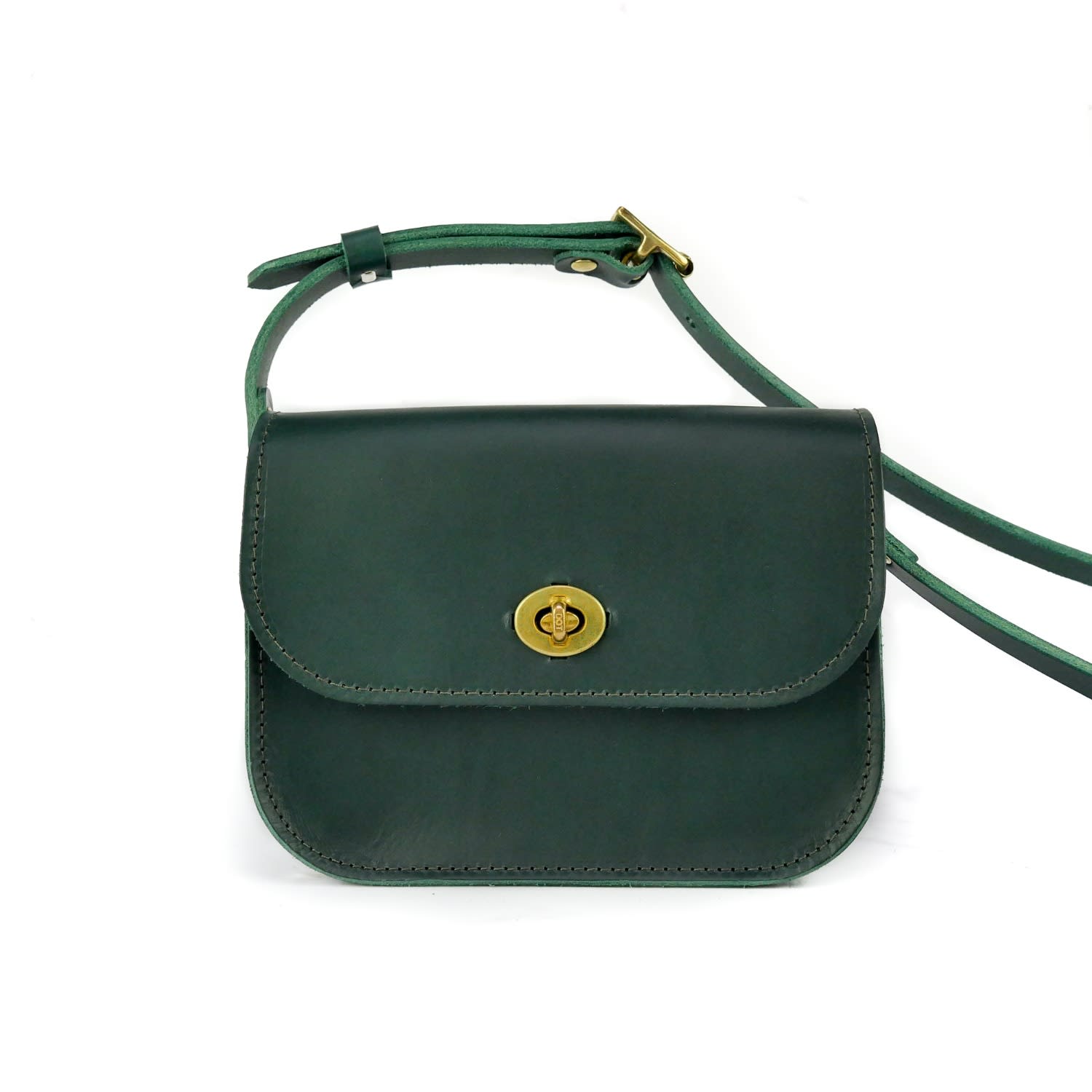 green leather crossbody bag