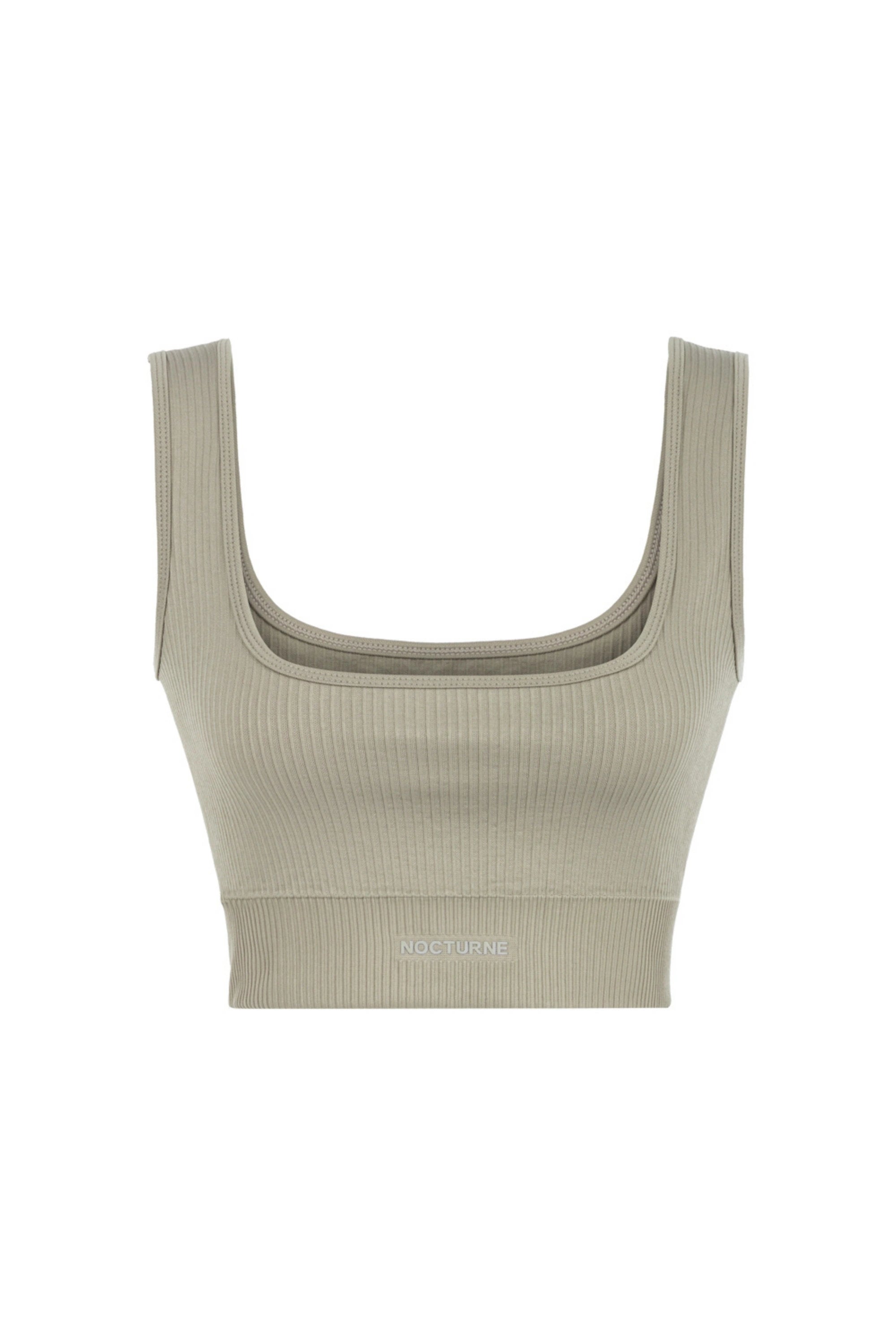 Nocturne Women's Neutrals Ribbed Crop Top-mink
