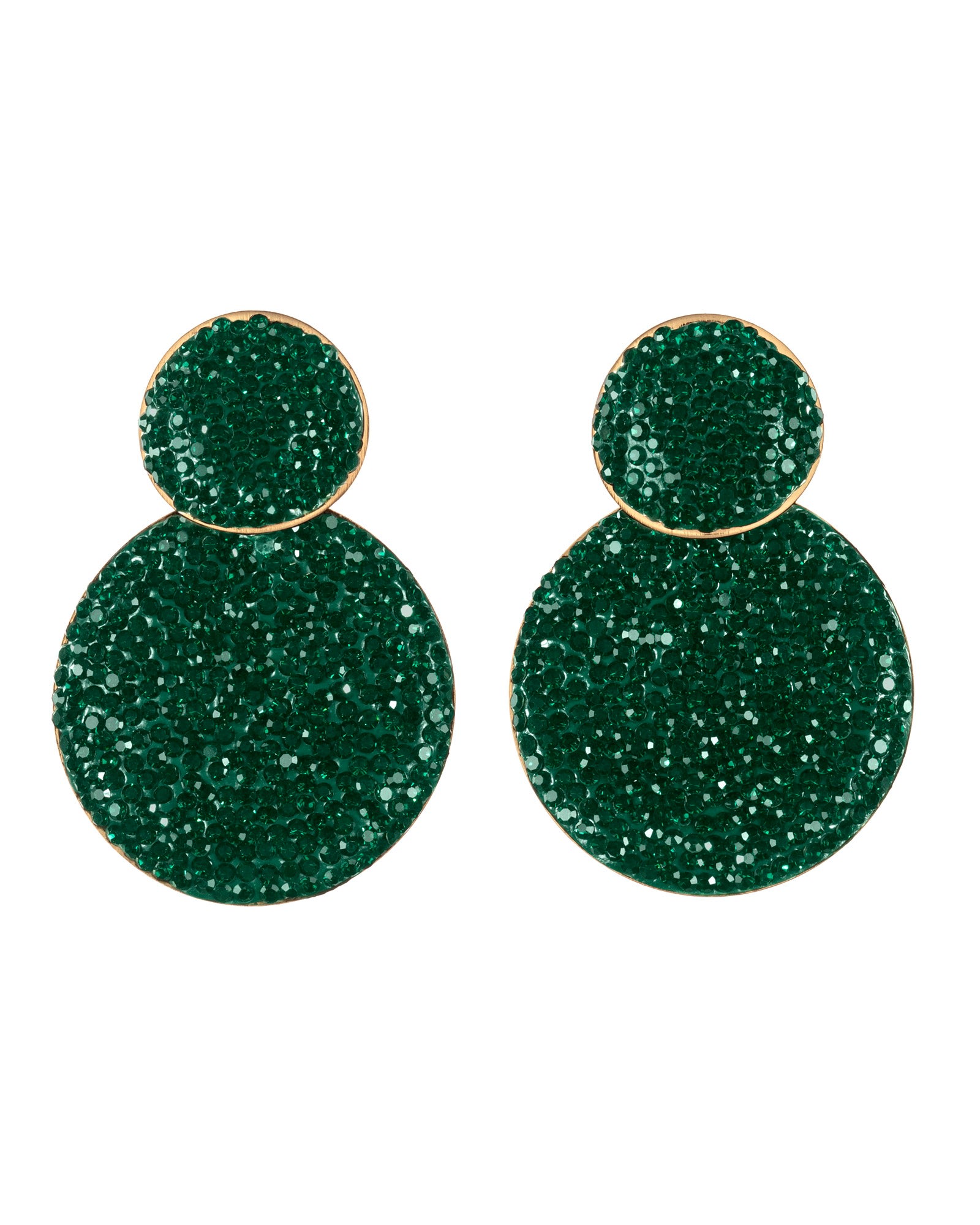 Crystals And Co Women's Emerald Double Drop Earrings In Multi