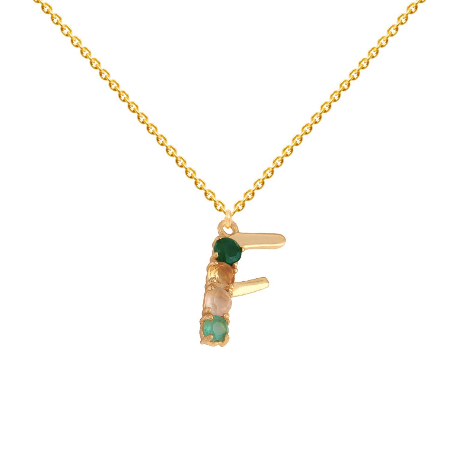 Lavani Jewels Women's Multicolored Initial "f" Necklace In Burgundy