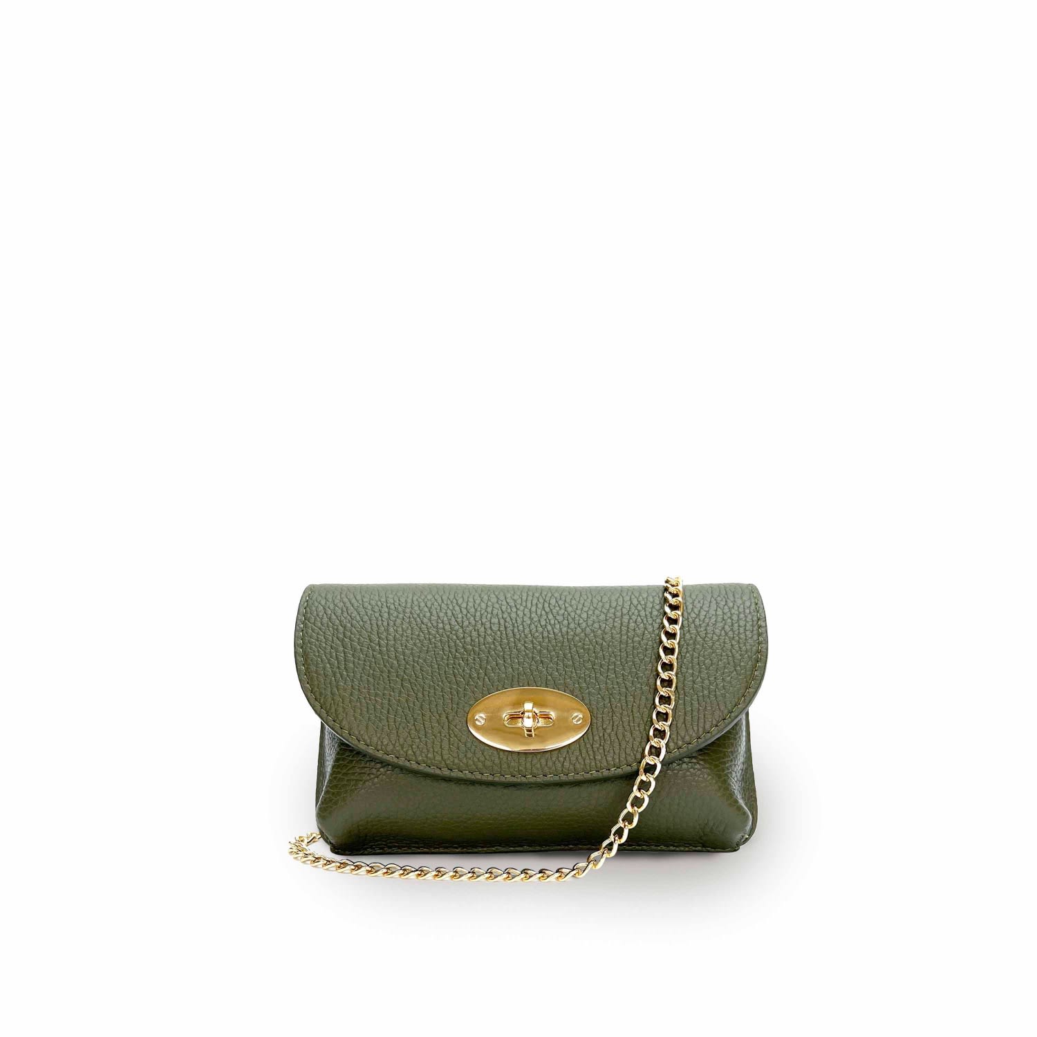 Apatchy London Women's The Mila Olive Green Leather Phone Bag In Black