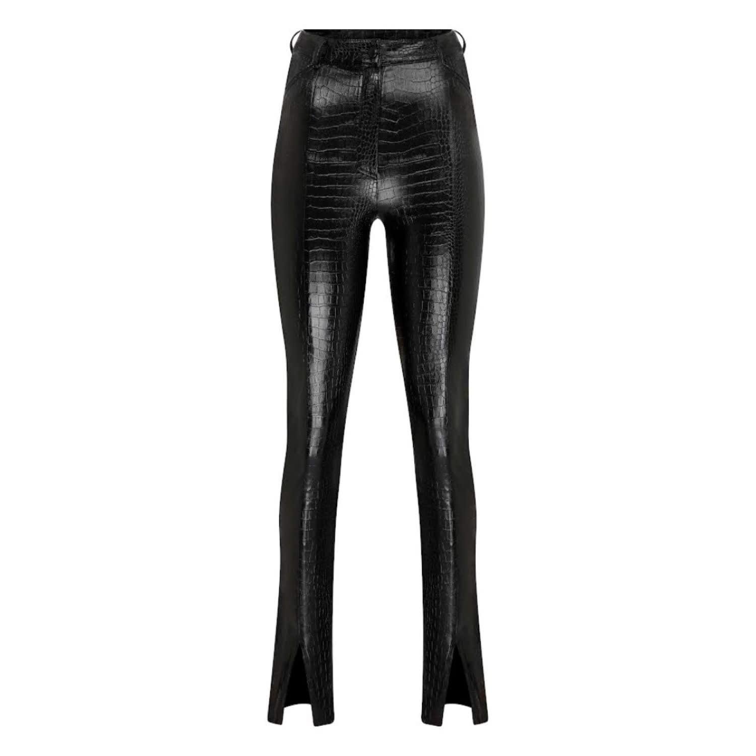 Vegan croco leather perfect fit pants