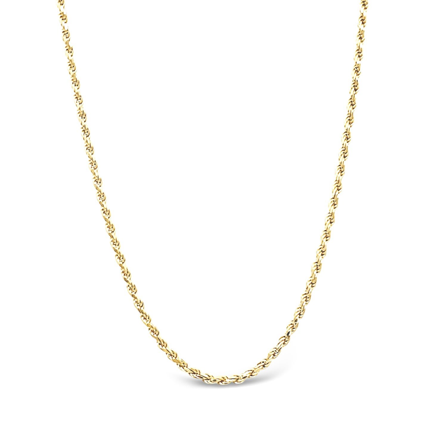 Women’s Diamond Cut Rope Chain Necklace - Gold Lutiro