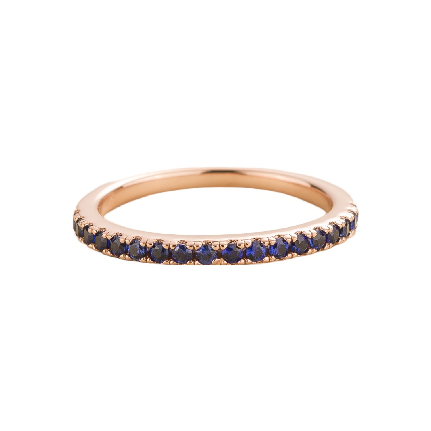 Women’s Blue / Rose Gold Salto Ring In Blue Sapphire Set In Pink Gold Juvetti