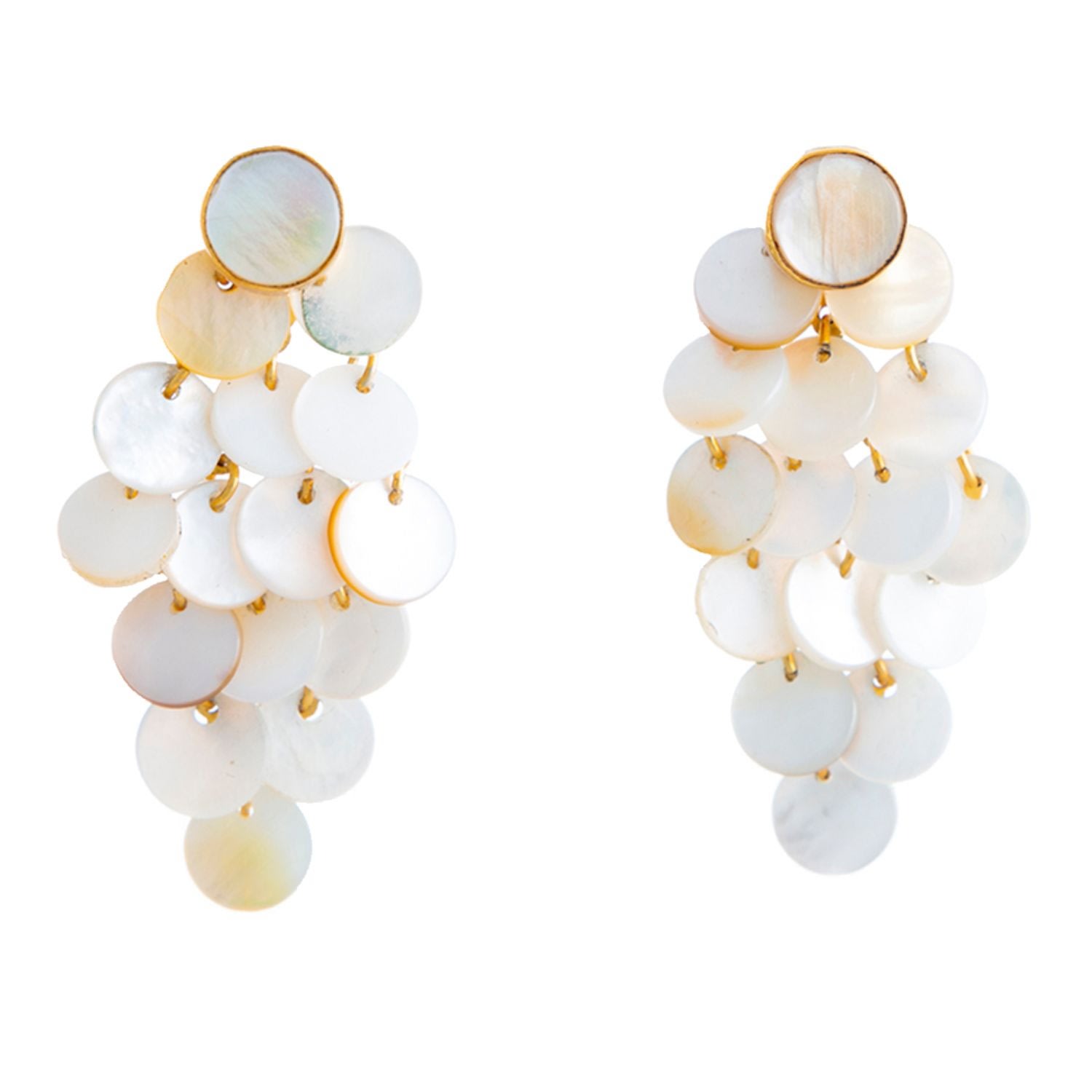 Lavani Jewels Women's Gold / White White Mother Of Pearl Earrings Maldives In Gold