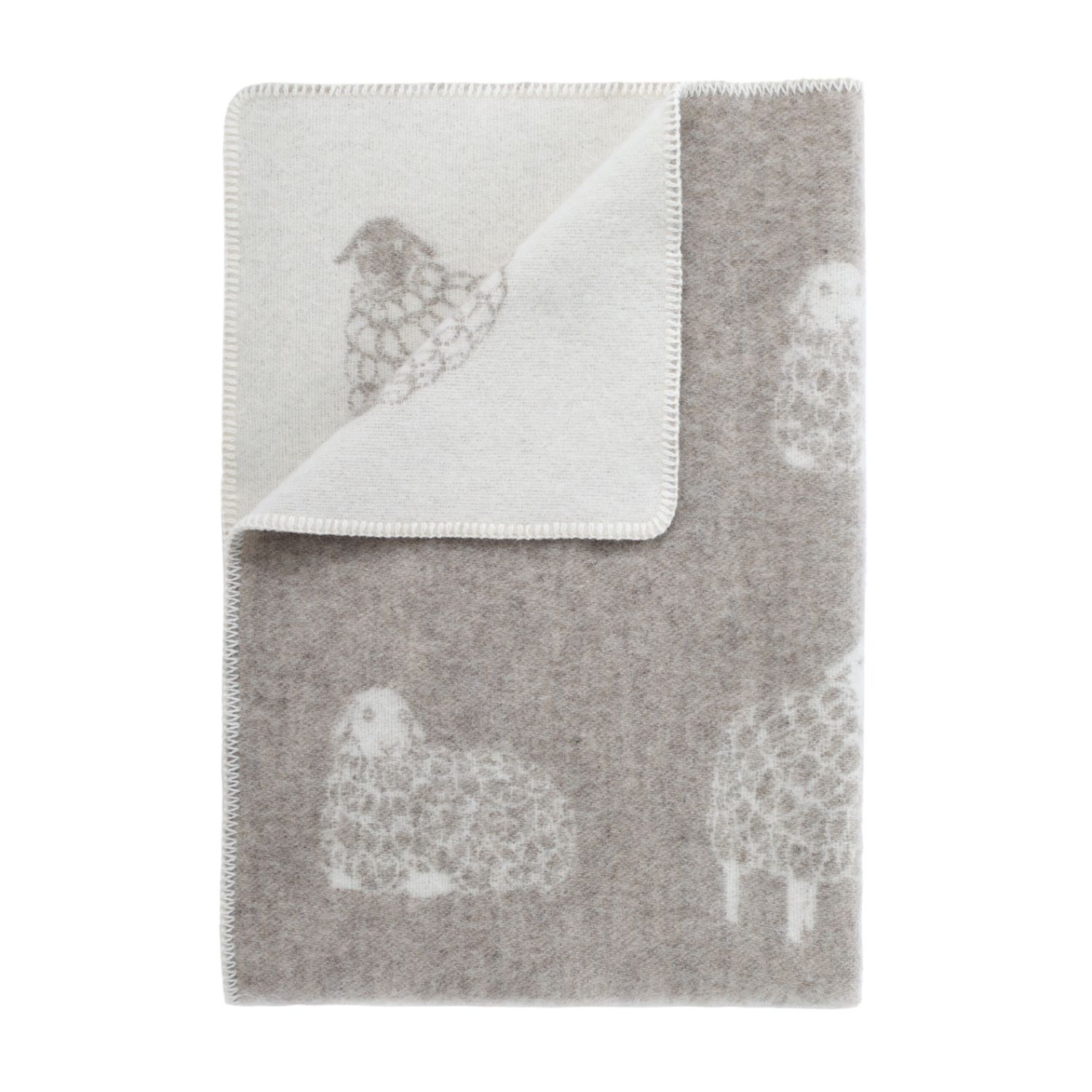 J.j.textile Brown / Neutrals / White Mima Small Wool Blanket In Neutral