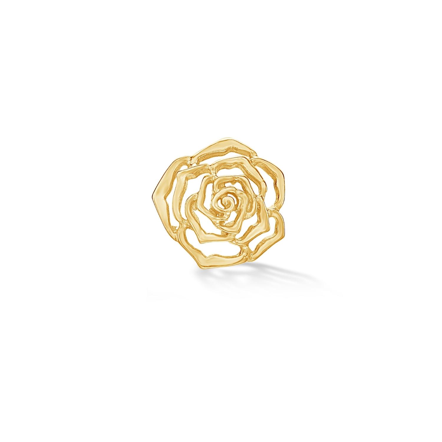 Dower & Hall Gold Men's Single Wild Rose Flower Stud In Vermeil