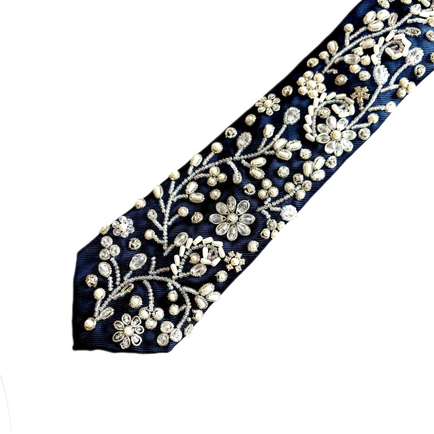 Women's Black / White Midnight Bloom Luxe - Navy | Zars London