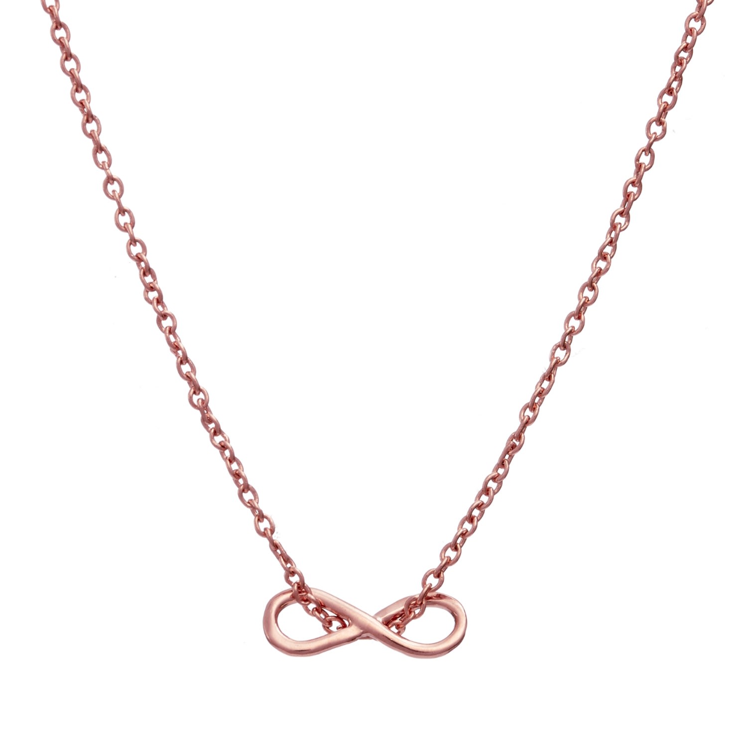 Women’s Rose Gold Plated Mini Infinity Charm Necklace Posh Totty Designs