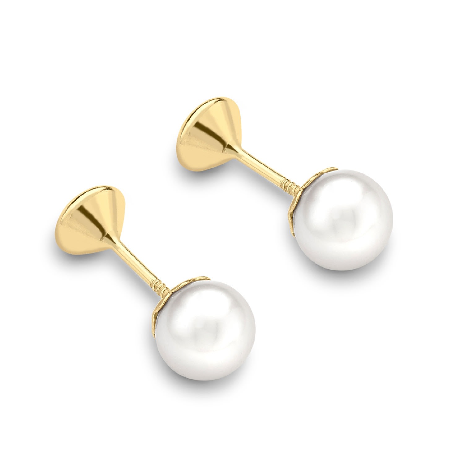 Posh Totty Designs Women's Gold Pearl And Cz Stud Earrings