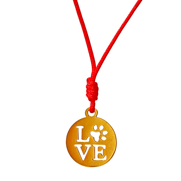 Smilla Brav Women's Gold / Red Necklace Puppy Love In Yellow