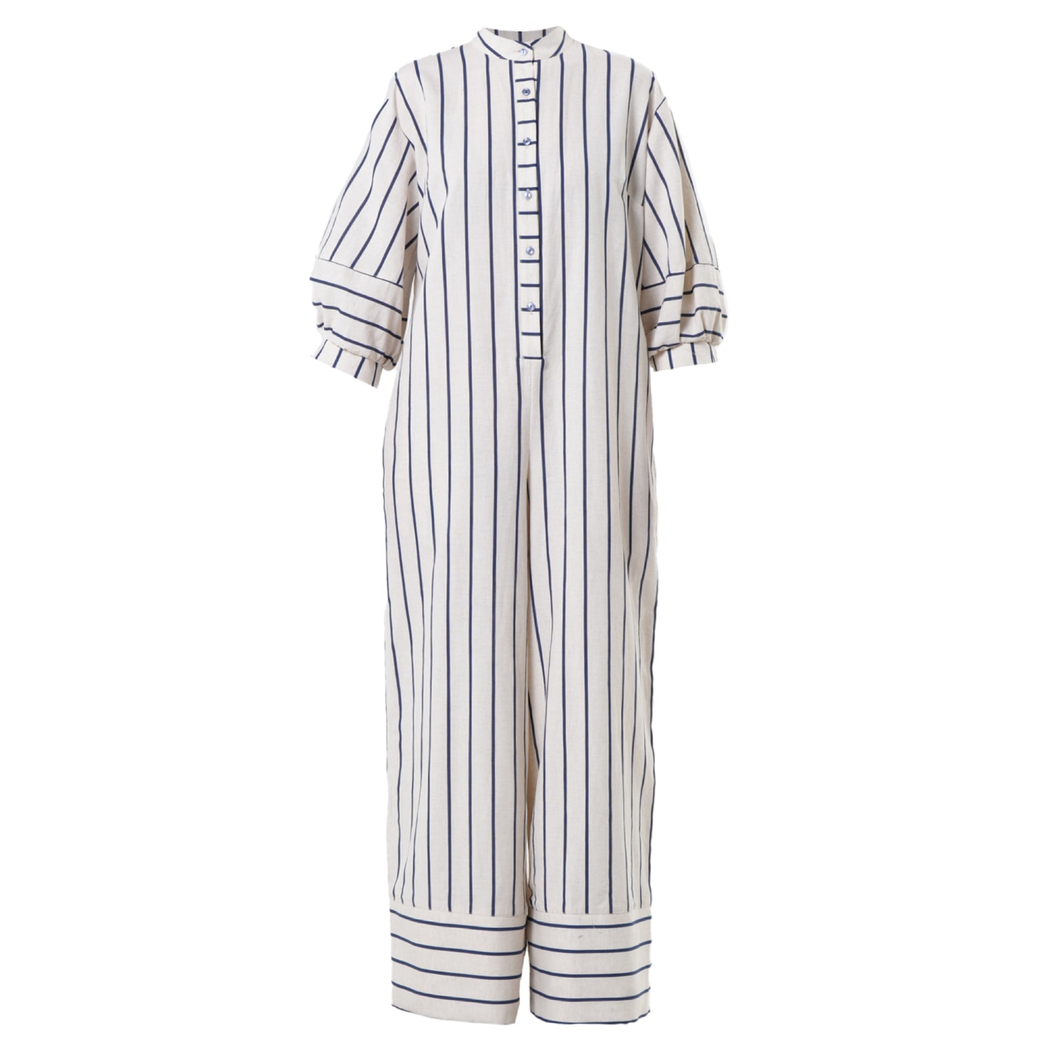Metamorphoza Women's Maxi Jumpsuit Оn Blue Stripes In Blue