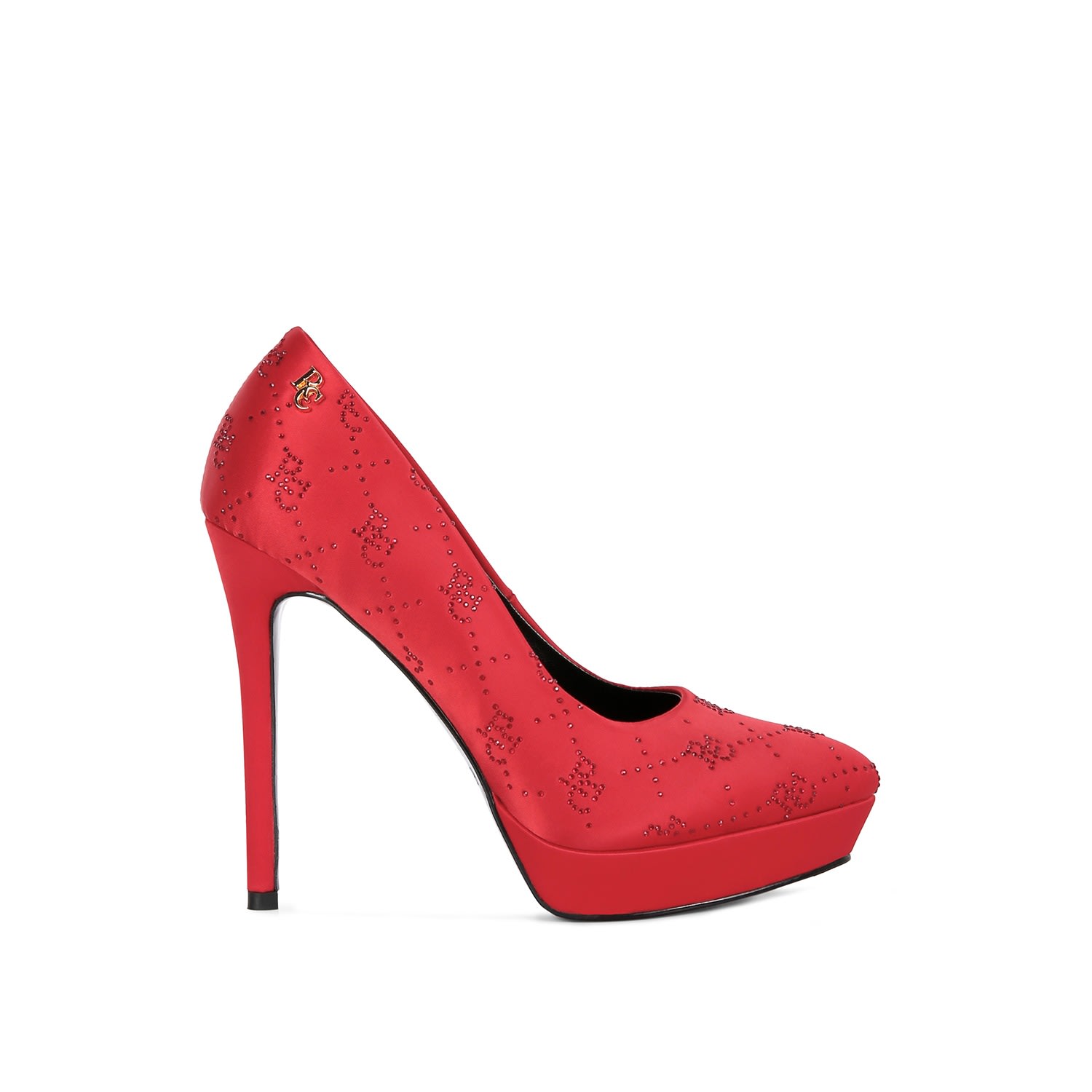 Women’s Ballard Red Monogram Satin Stiletto Pumps 7 Uk Rag & Co.