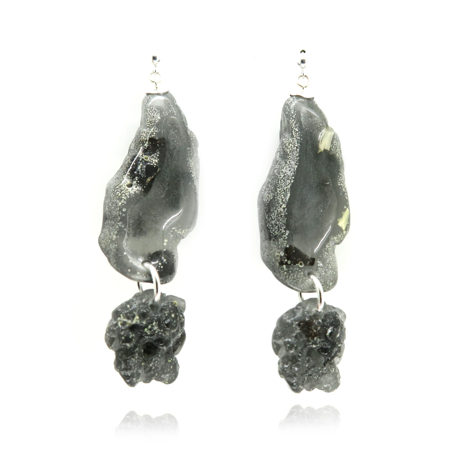 Women’s Silver / Black Binet Earrings Onyx Silver Bio-Gems Bio-Trimmings