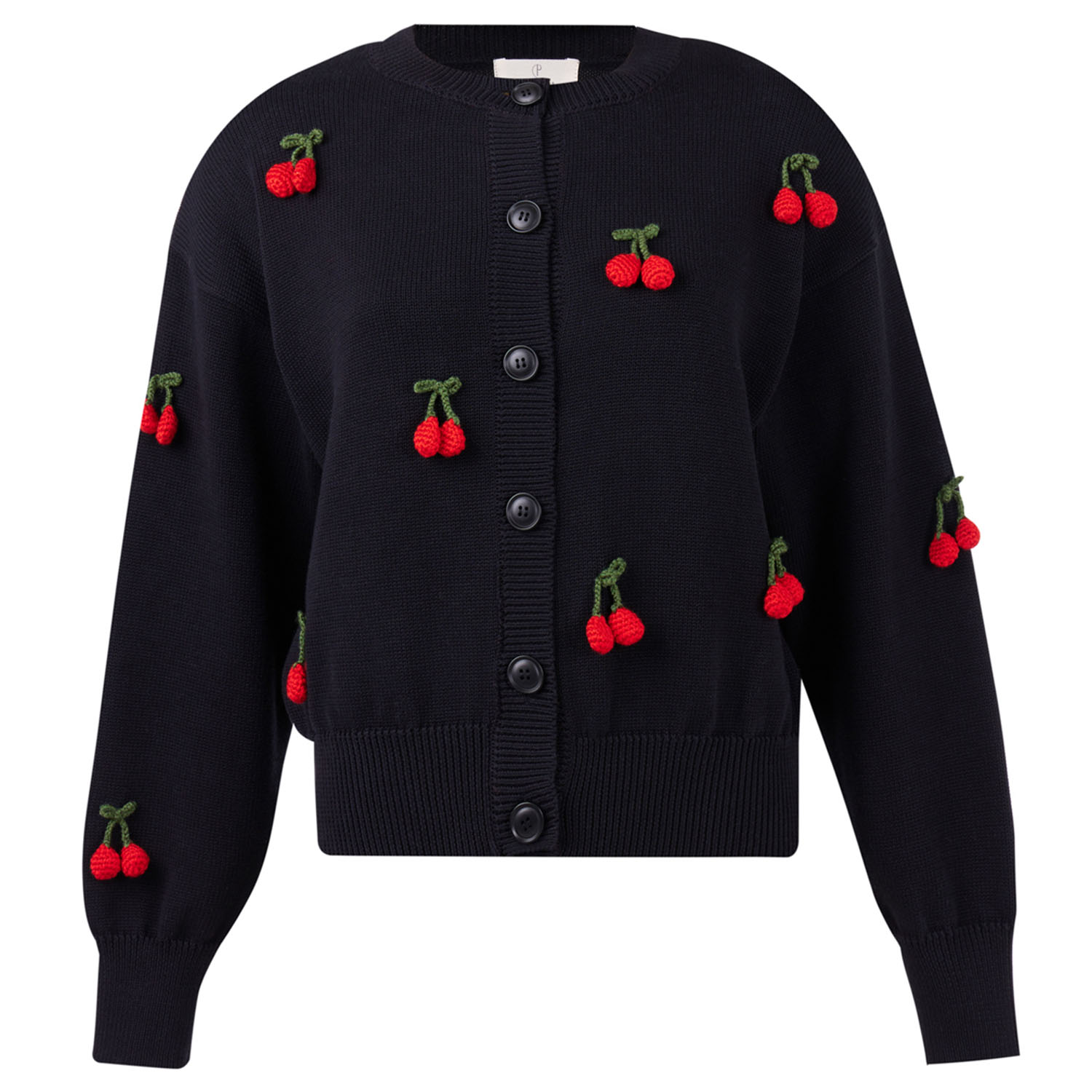 Cherry Embroidered Cardigan Sweater