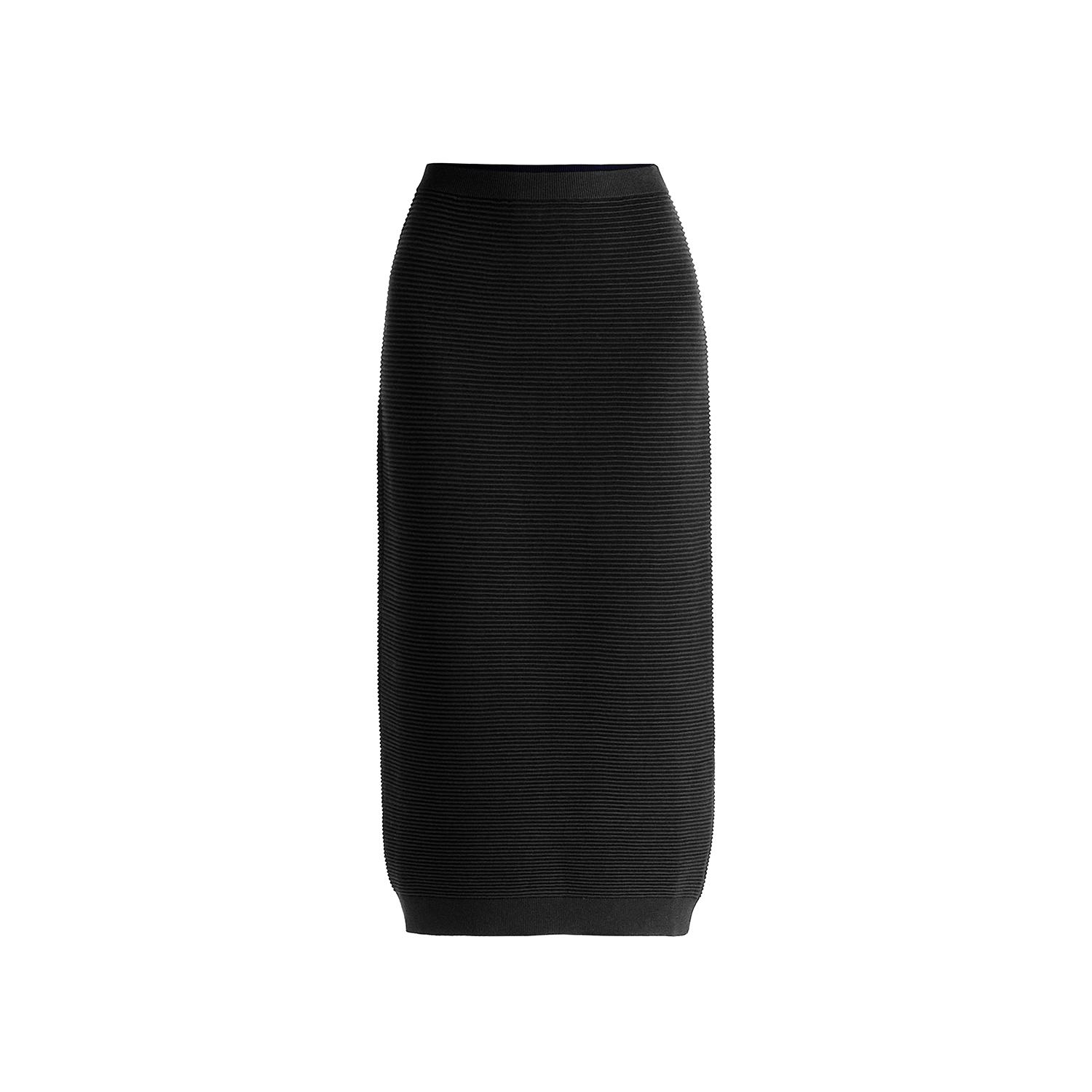 Paisie Women's Ribbed Midi Skirt In Black In Black