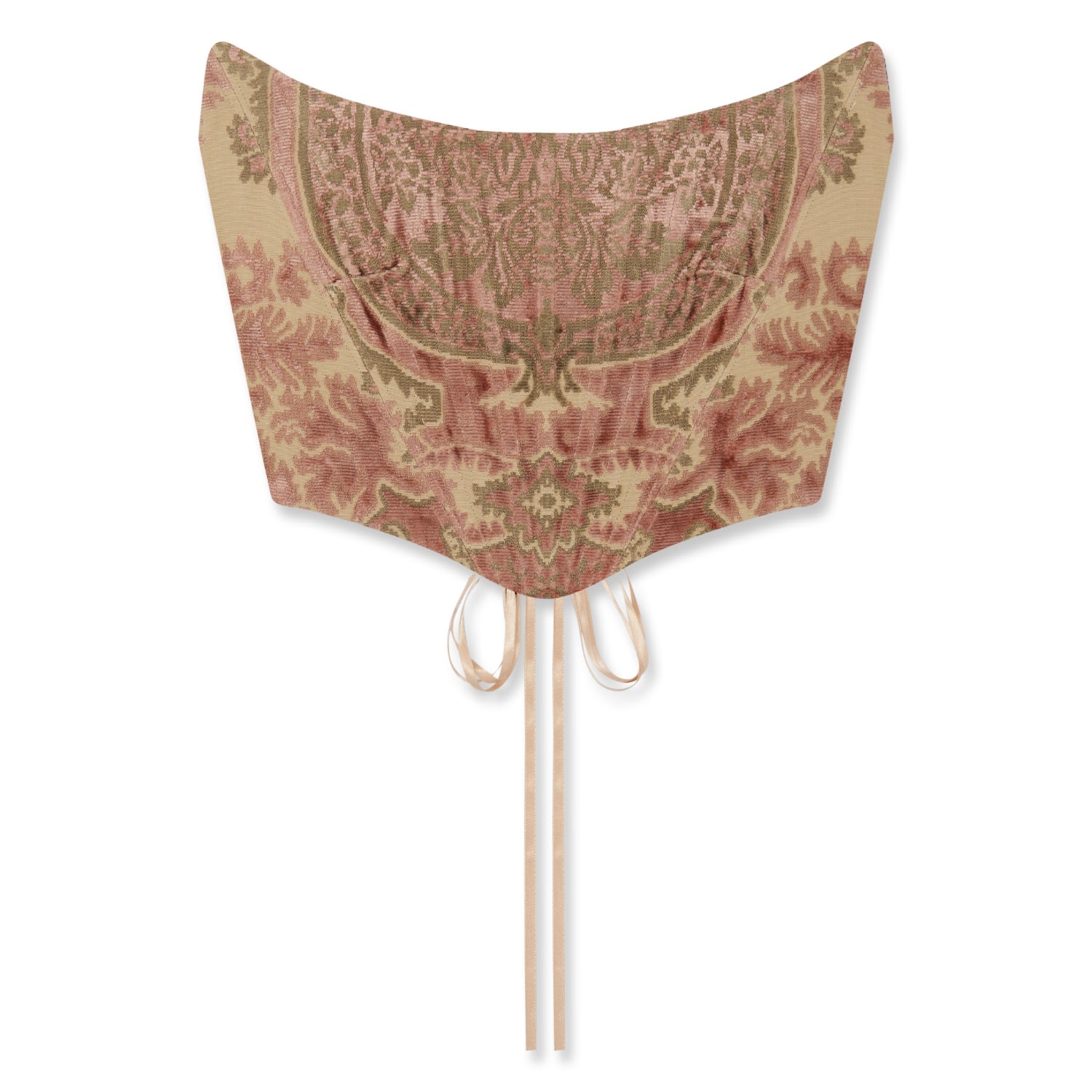 Angie Power Women's Pink / Neutrals Pink Olive Venetian Brocade Corset In Multi
