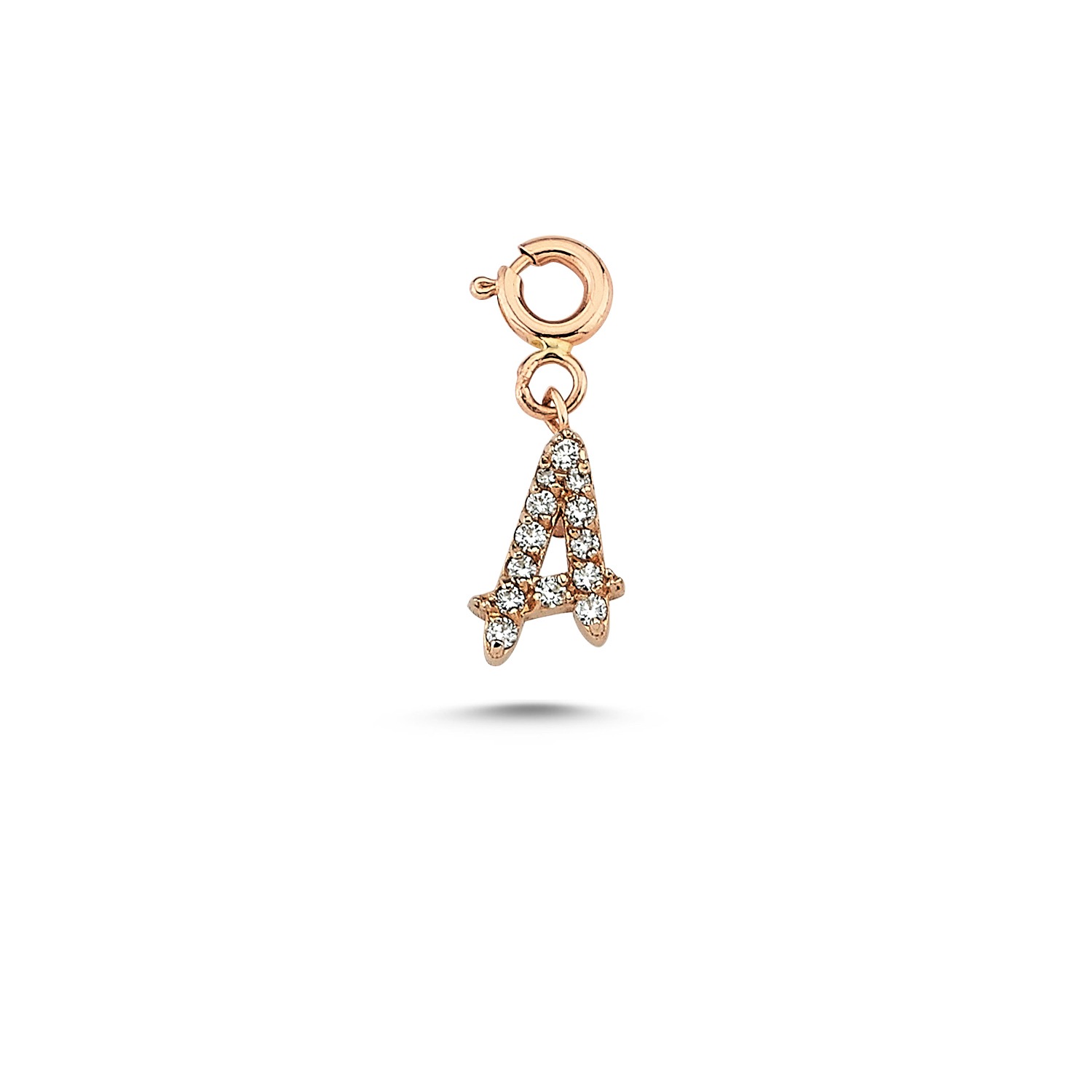 Women’s Rose Gold Initials Full Diamond Charm A To Z Ecce