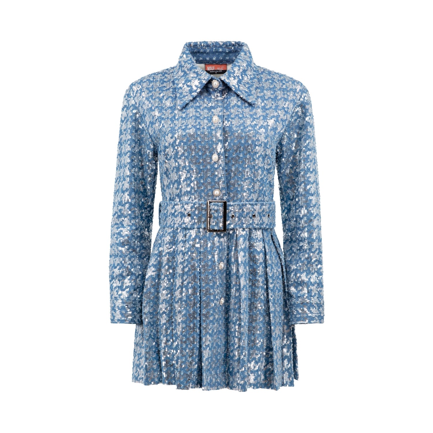 Maui X Lolita Women's Blue Michelle Sequin Denim Dress In Blue
