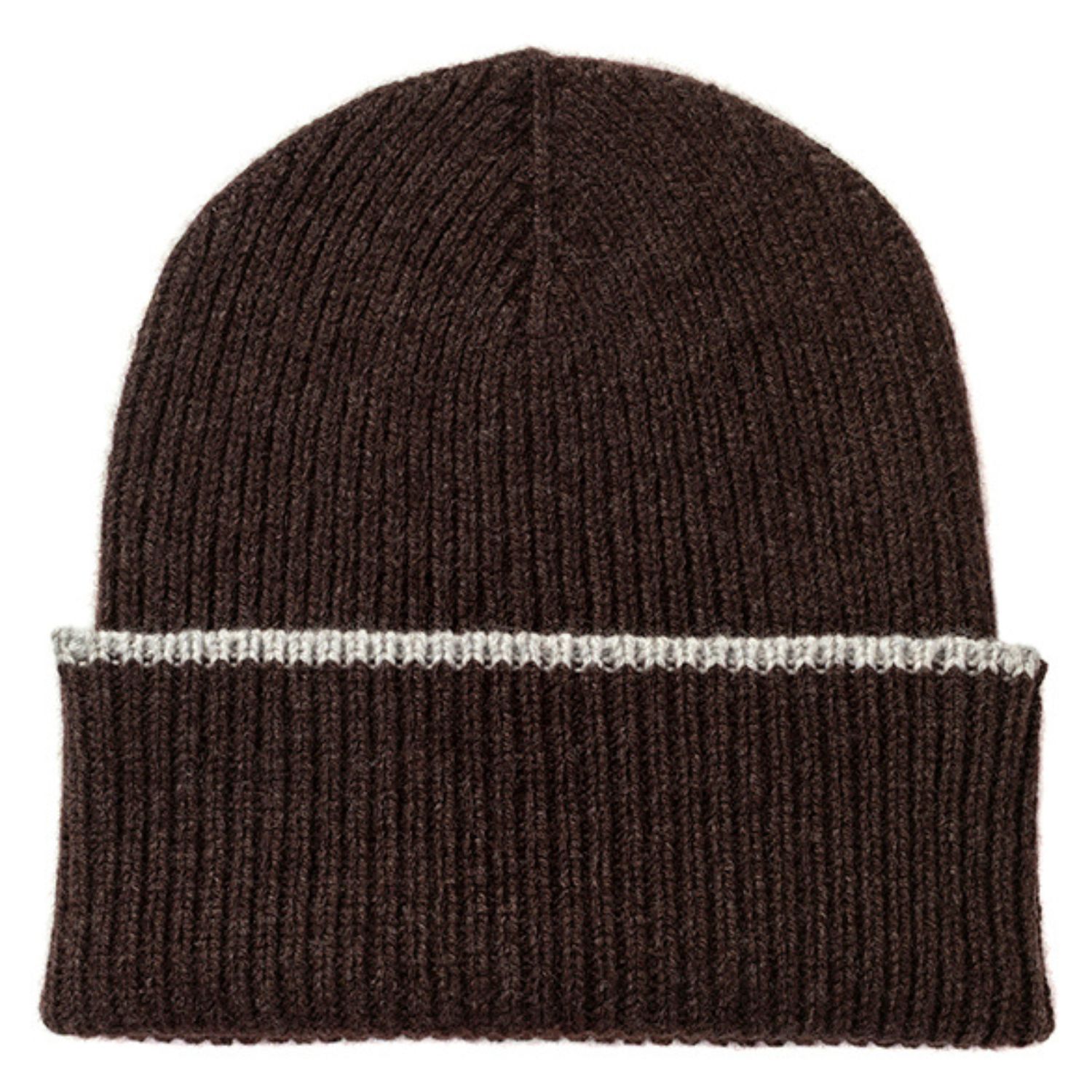 Kinalba Men's Brown / Grey Gents Cocoa Mid-weight Ribbed Cashmere Beanie Hat In Multi