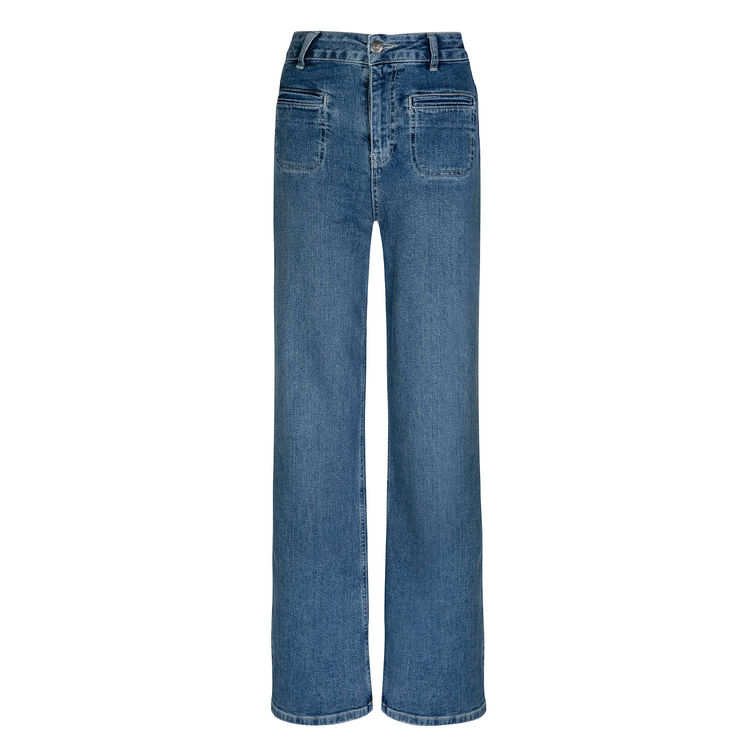Donna Ida Blue Kate The High Top Patch Pocket Relaxed Wide Leg - Call Me Crazy In Blue