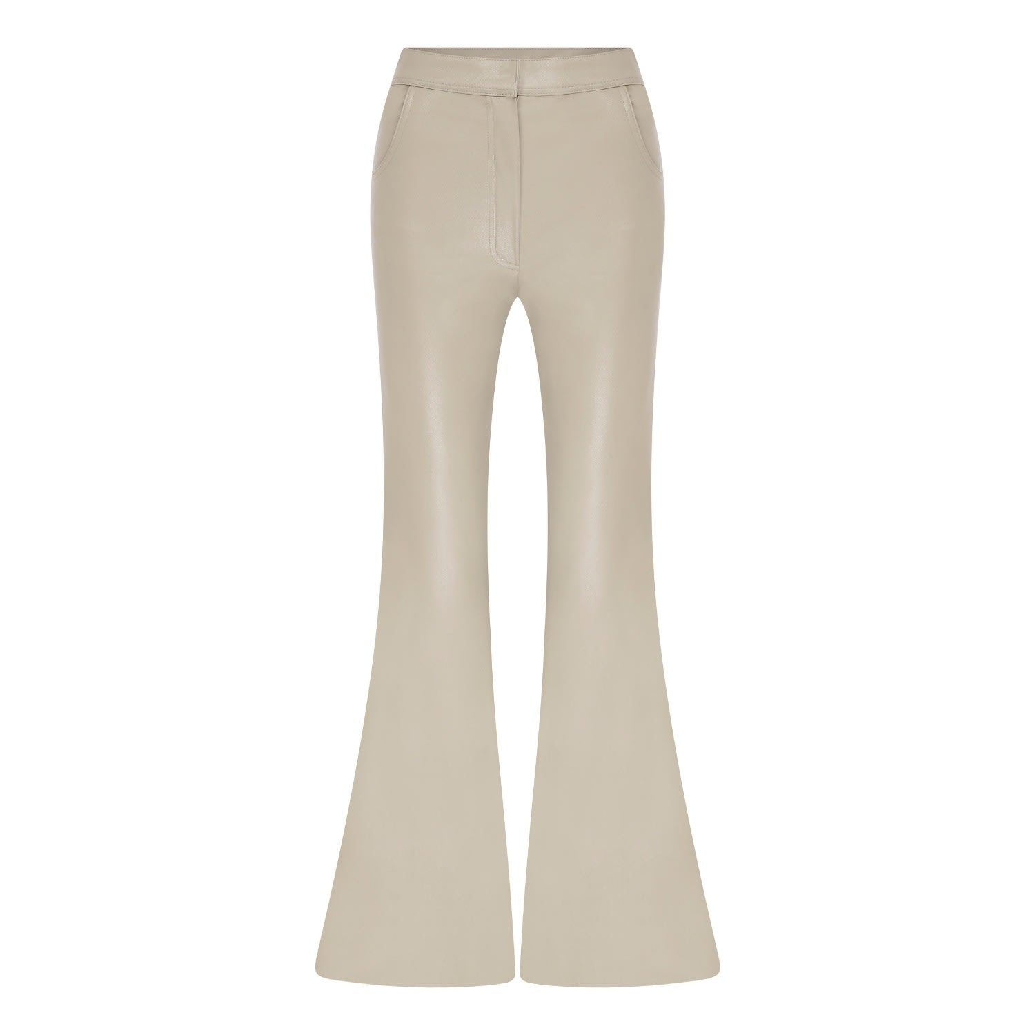 Nazli Ceren Tora Vegan Leather Flared Trousers In Black