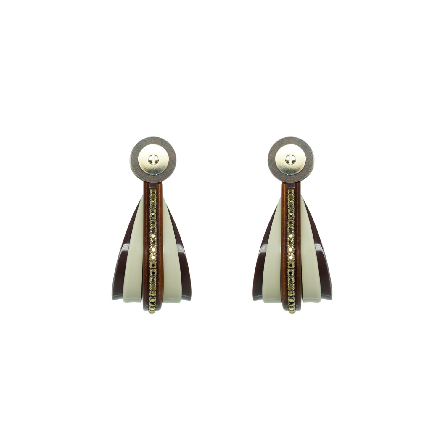 Gissa Bicalho Women's Acrylic Handmade Earring Hoop Empire Gold In Neutral