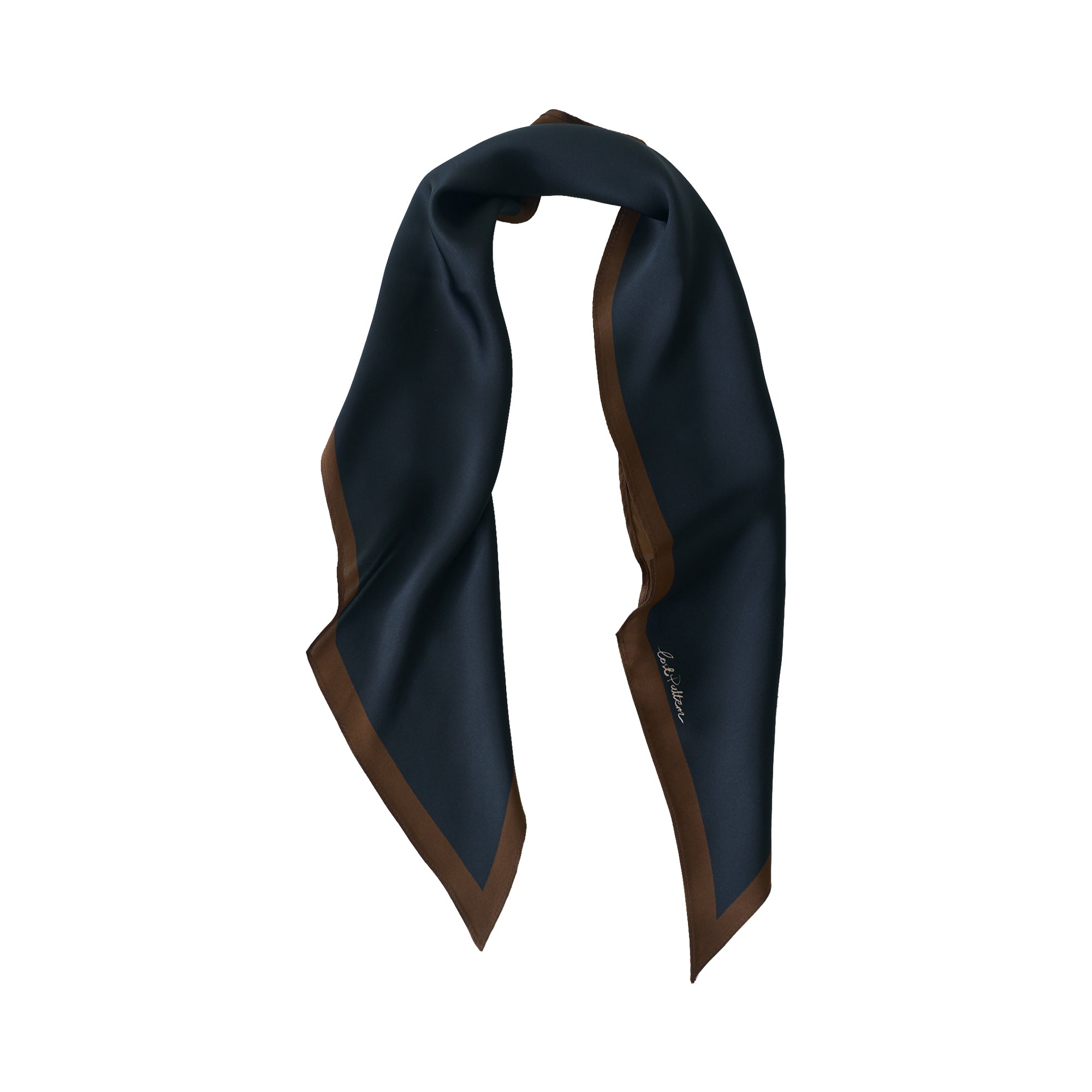 Women’s Satin Silk Neck Scarf - Black Lost Pattern Nyc