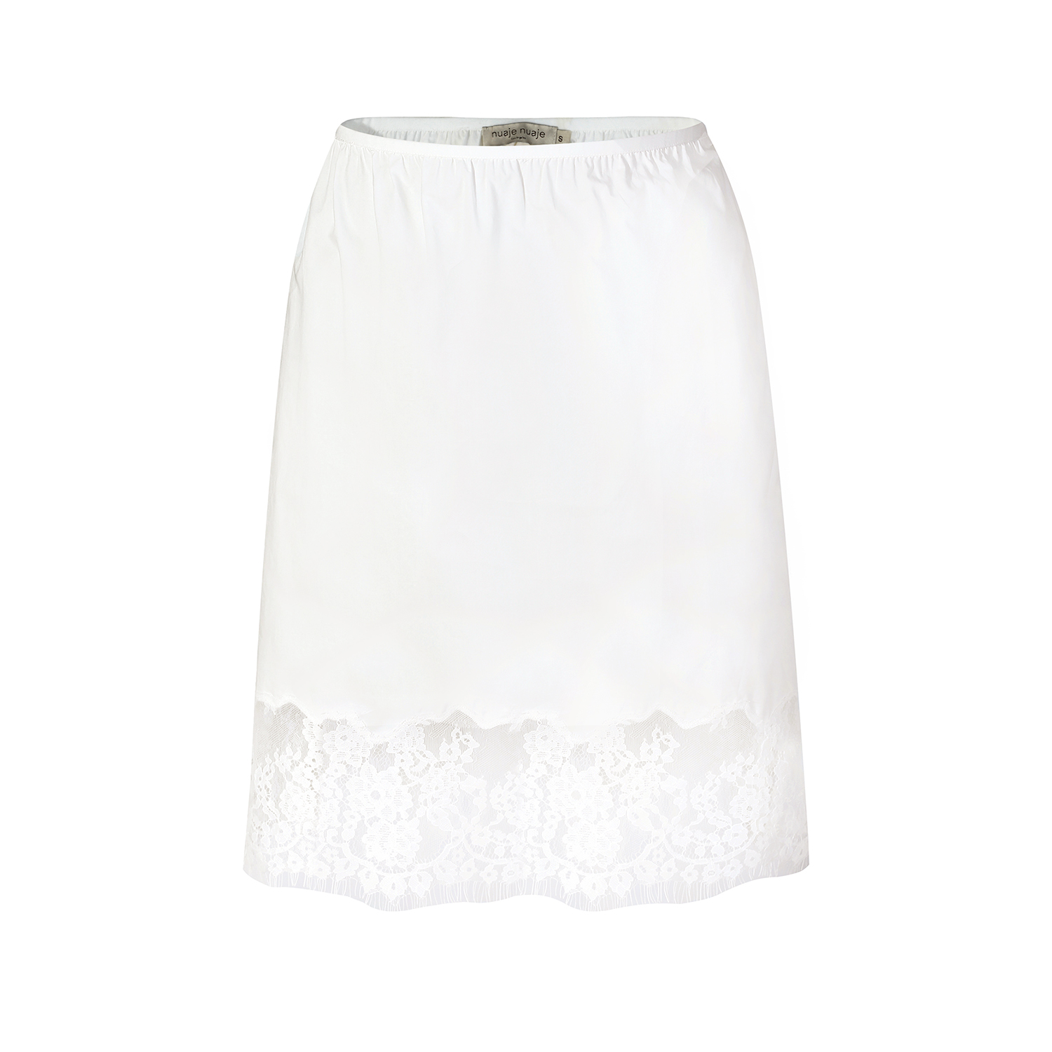 Soleil Lace Trim Cotton Skirt In White | Nuaje Nuaje | Wolf & Badger