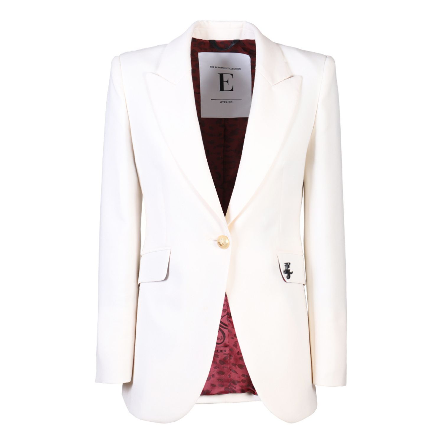 Women’s Single Breasted Premium Crepe White Blazer Paris Extra Large The Extreme Collection