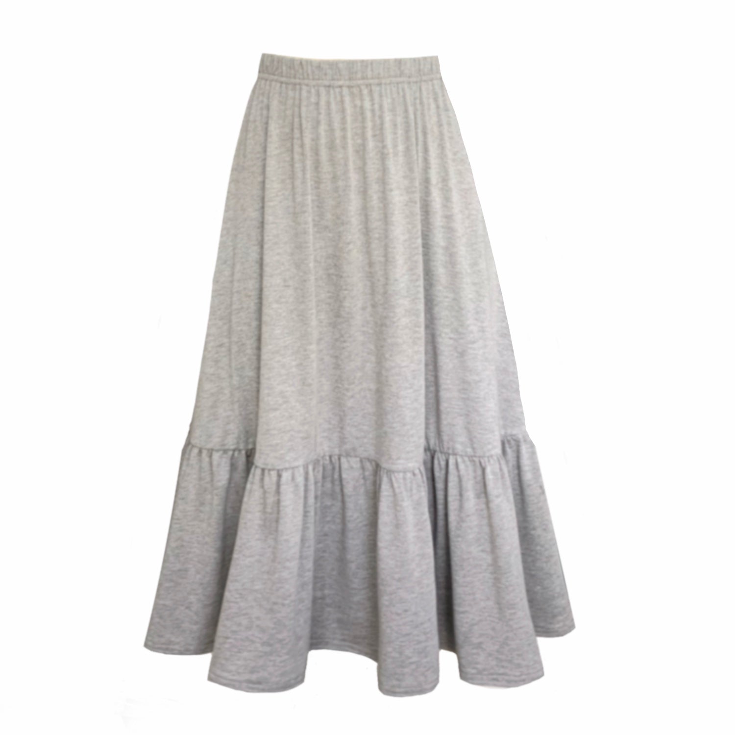 Women’s Boho Gathered Midi Skirt With Pockets In Grey Extra Small Frock Tales