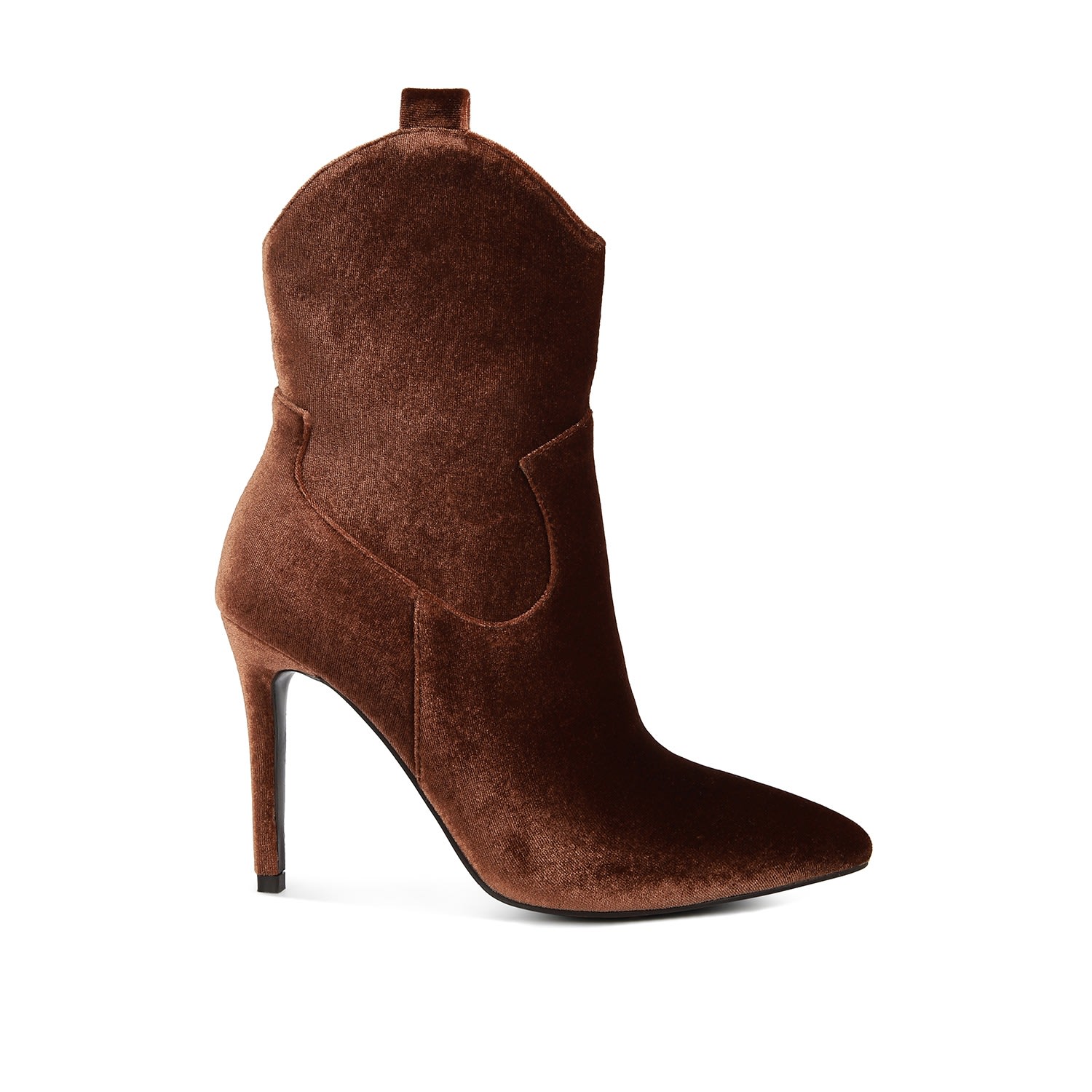 Rag & Co Women's Nat-love Brown Velvet Cow Girl Boot In Brown