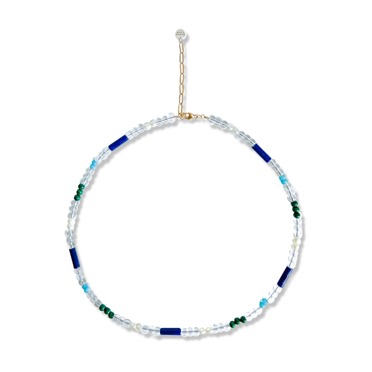 Nueva Luxe Women's Glass & Gemstone Necklace In Gray