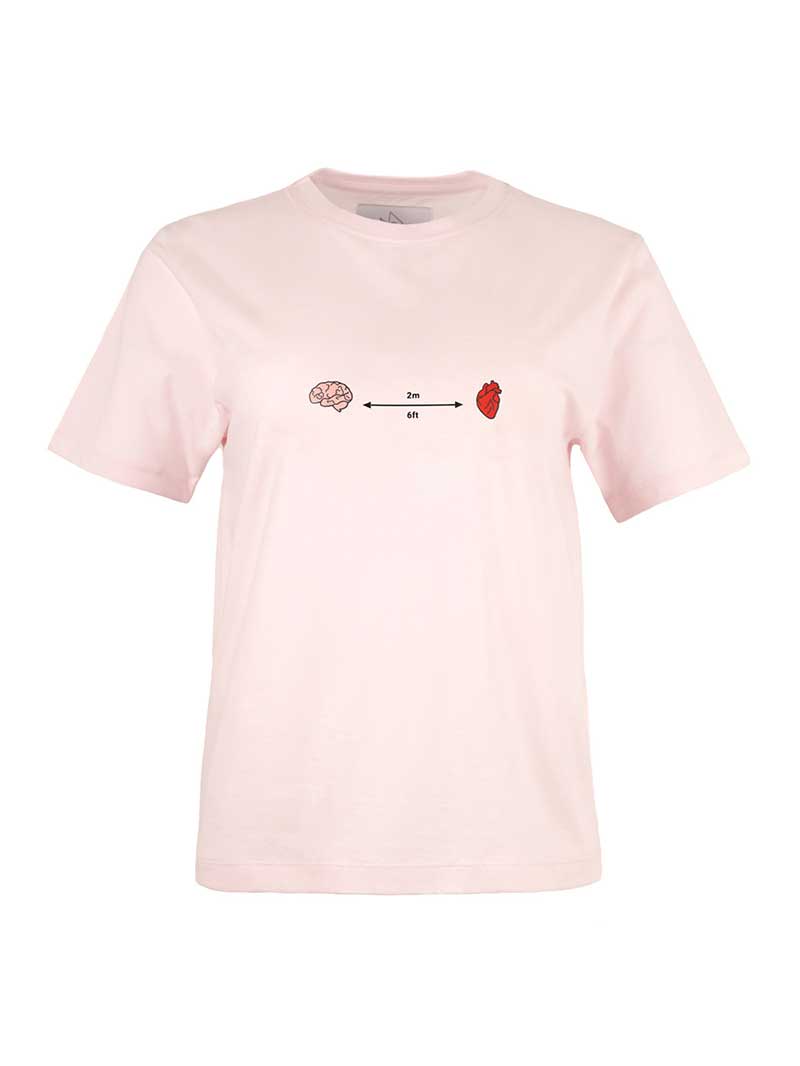 Blonde Gone Rogue Women's Pink / Purple Social Distance Graphic Print T-shirt, Organic Cotton, In Pink