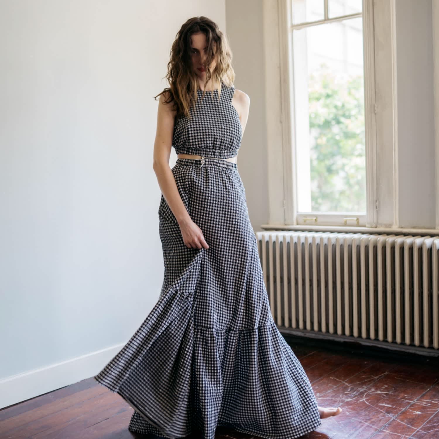 maxi gingham dress