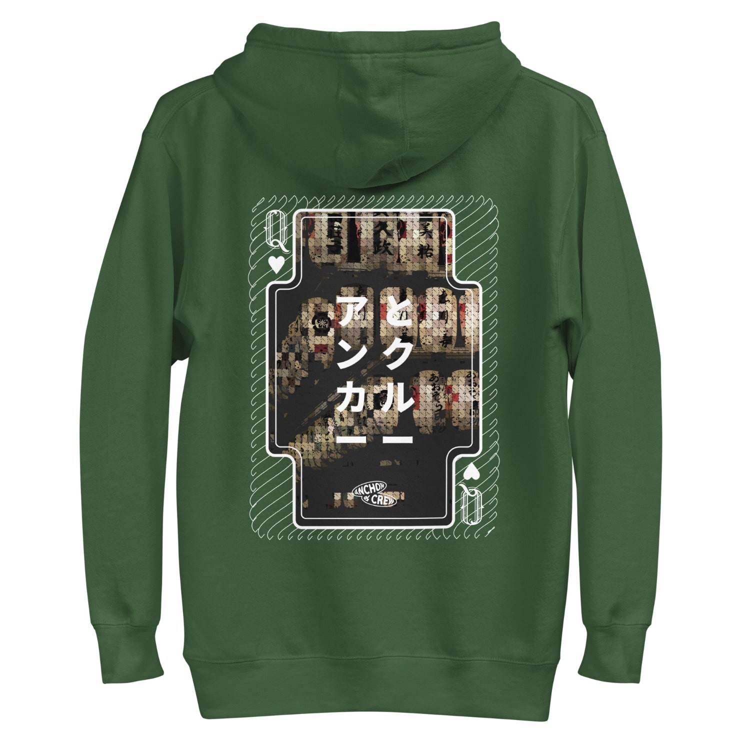 Anchor & Crew Forest Green One Japan Gurafiku Cotton Blend Hoodie - Women In Green
